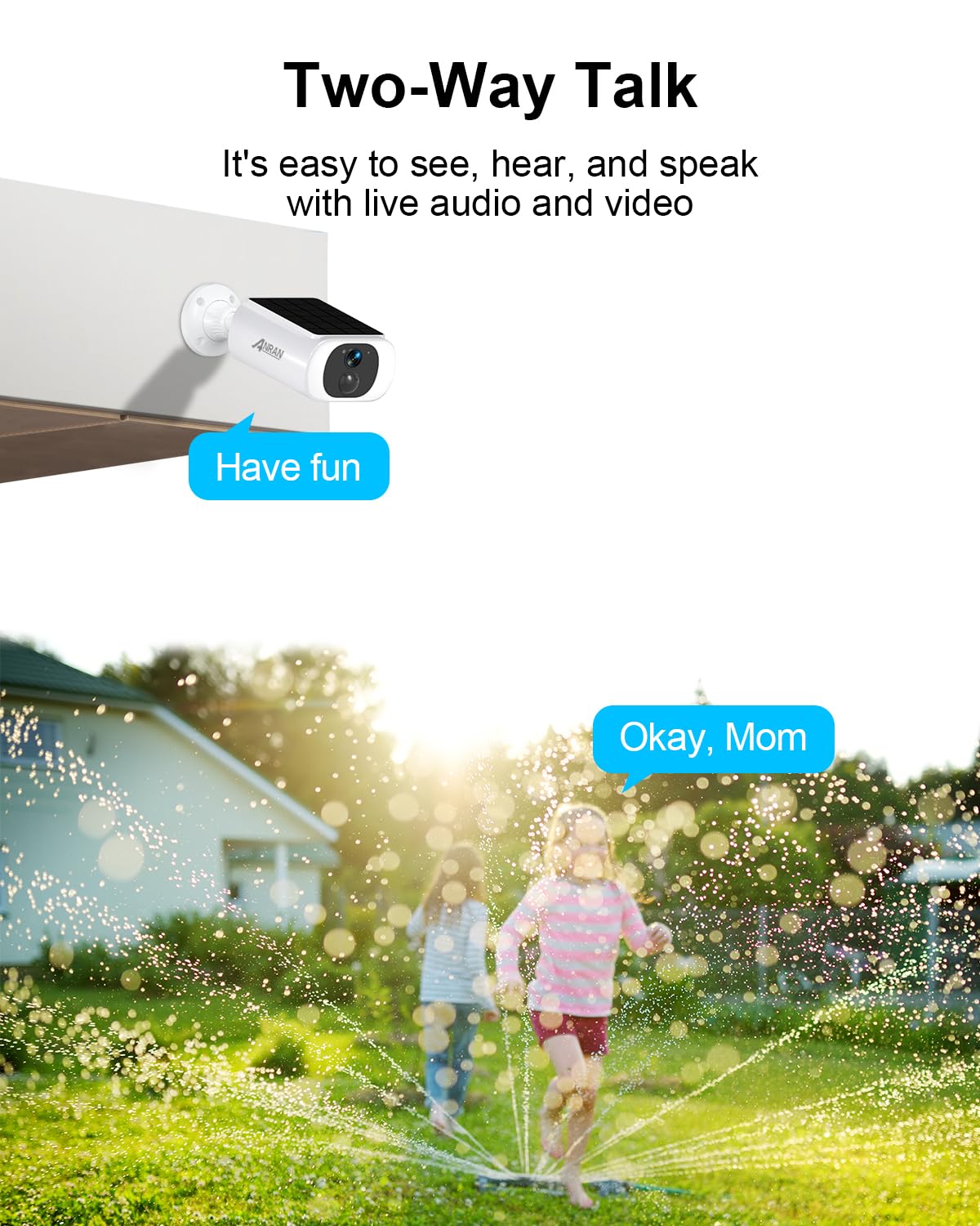 Anran 5Mp Solar Security Camera Outdoor, Wireless Battery Powered Wifi Camera For Home Surveillance With Buit In Solar Panel, Co