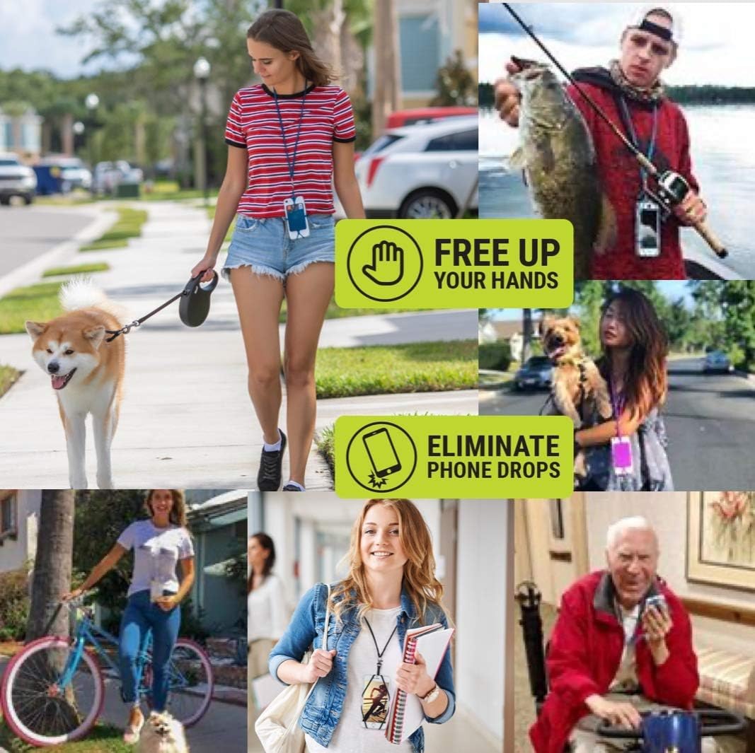 Gear Beast Cell Phone Lanyard   Universal Neck Phone Holder W/Card Pocket And Silicone Neck Strap   Compatible With Most Smartph