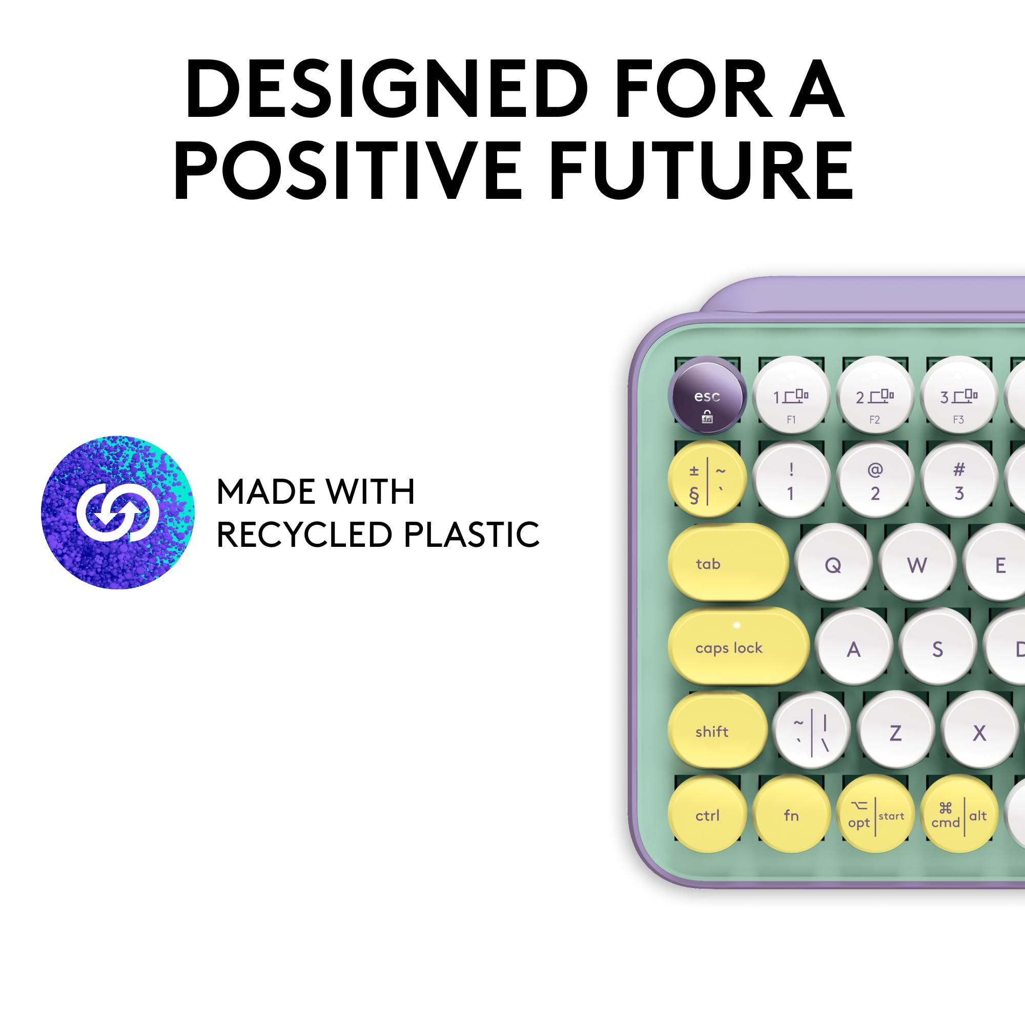 Logitech Pop Keys Mechanical Wireless Keyboard With Customizable Emoji , Durable Compact Design, Bluetooth Or Usb Connectivity,