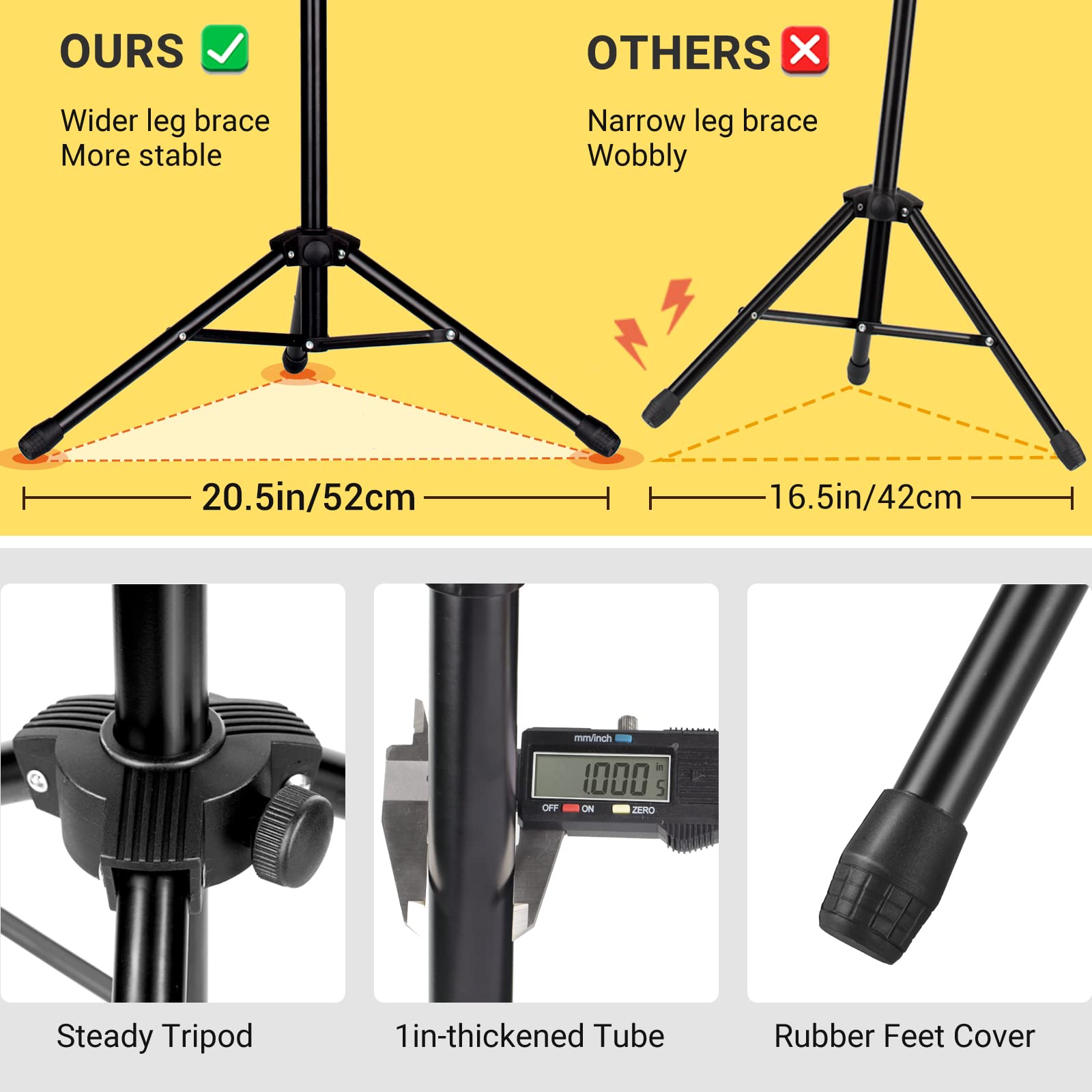 Cahaya Sheet Music Stand Portable With Carrying Bag Metal Table Top Book Stand Laptop Stand Tablet Stand Cy0233