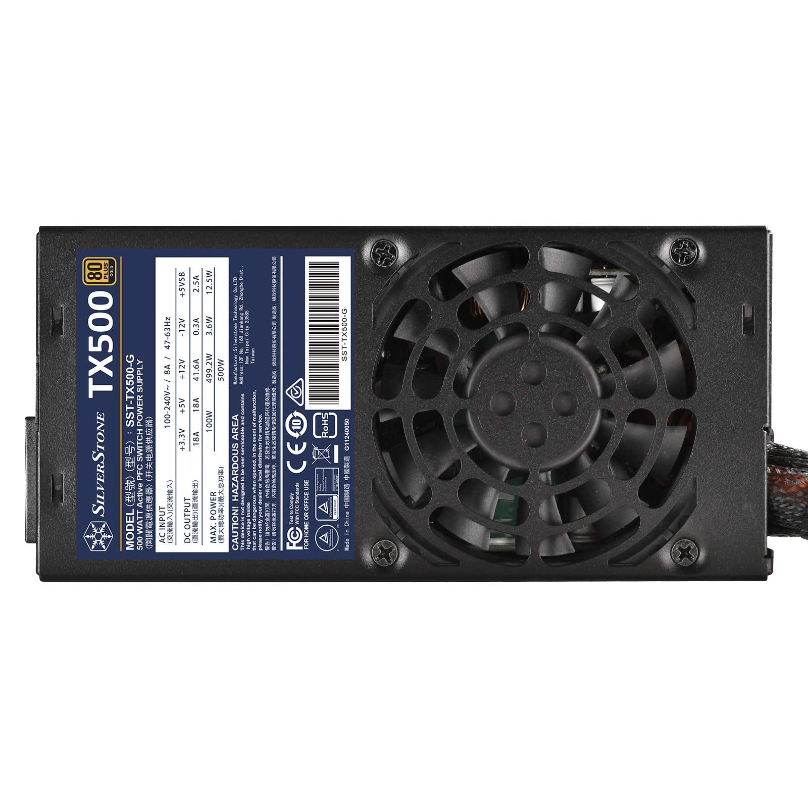 Silverstone Technology 500W Fixed Cable Tfx Power Supply 80 Plus Gold Tx500 G (Sst Tx500 G)