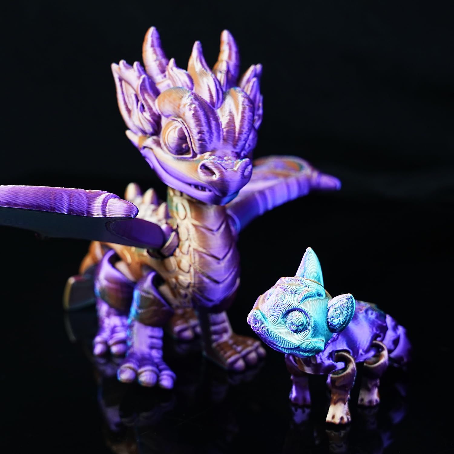 Gratkit Silk Tri-Color Pla Filament,Coextrusion Pla Filament 1.75Mm, -0.03Mm, 1Kg/Roll, Silk Pla Purple & Orange & Green