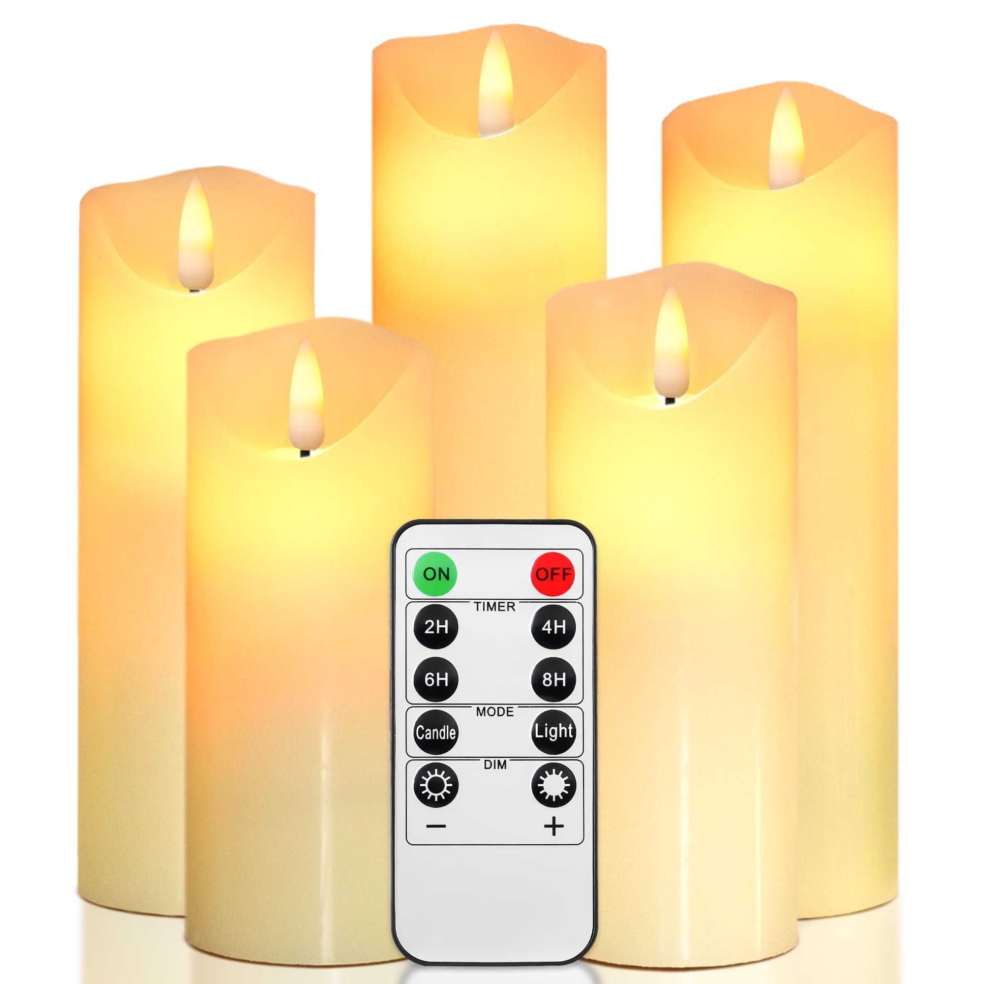 Da By Flameless Candles Led Pillar Candles ,Battery Operated Candles Wich Remote And Timer, Flickering Led Candles,Real Wax,Set