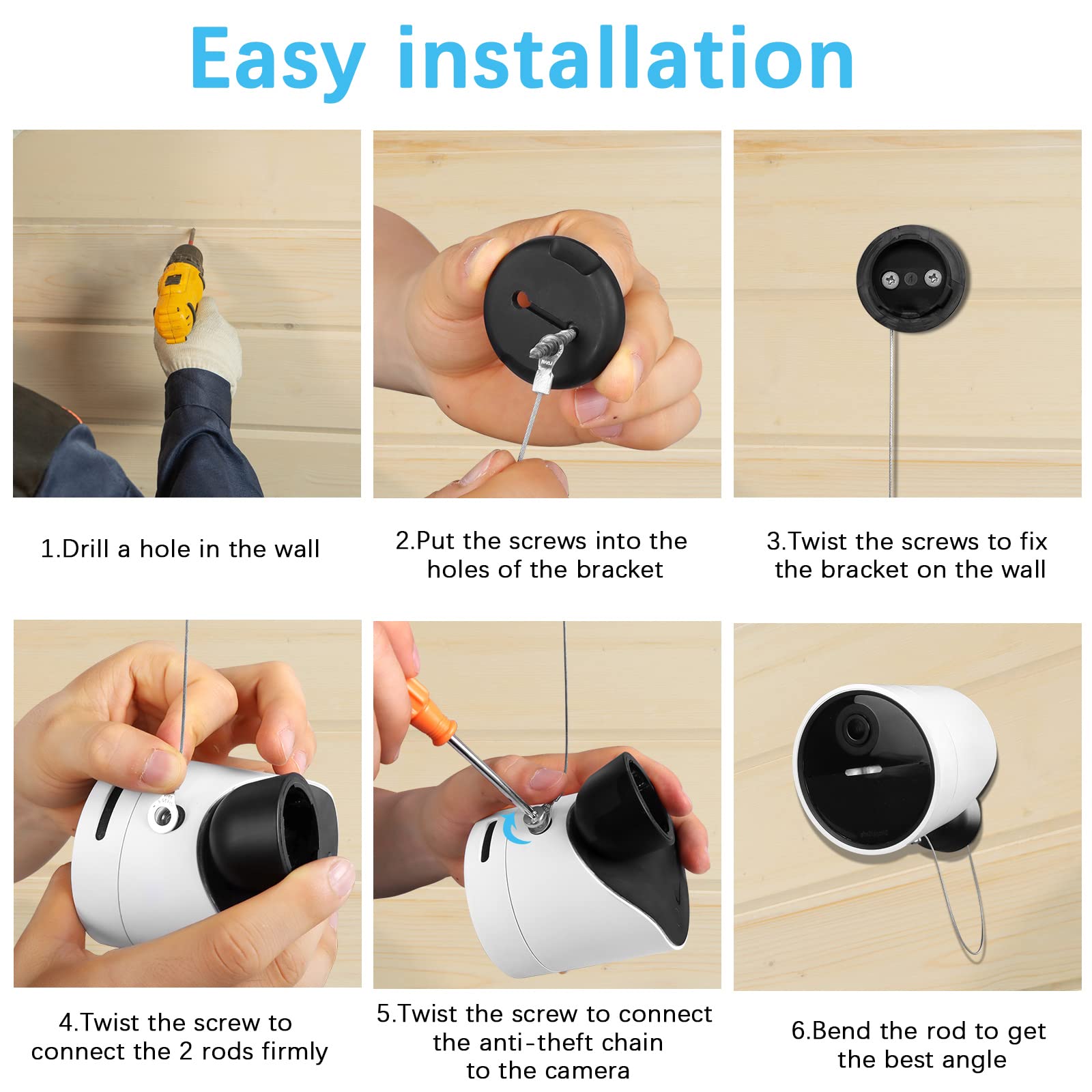 Koroao Anti Drop Chain For Simplisafe Outdoor Camera   Prevent From Falling/Stolen   Simplisafe Outdoor Safety Camera Anti Theft