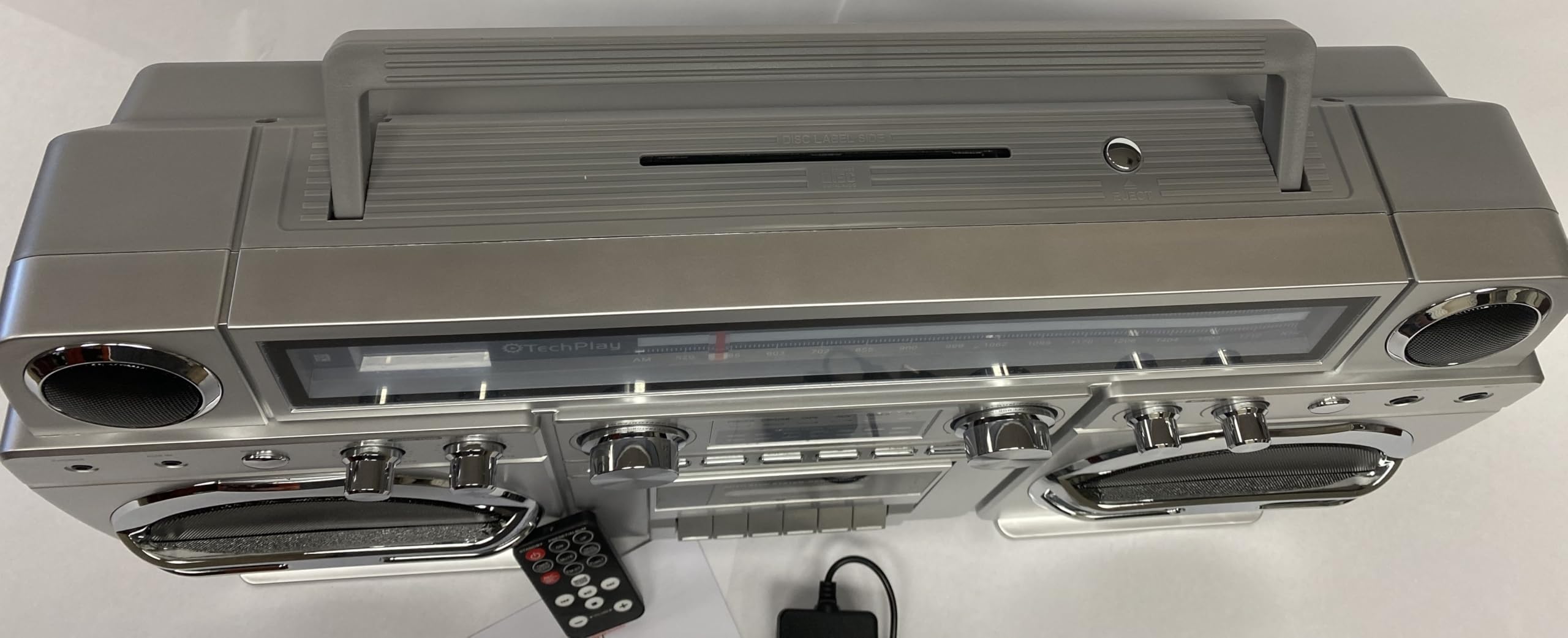 Techplay Monster S 1980S-Style Boom Box Cd Player, Cassette Player/Recorder, Am/Fm, Usb, Bluetooth Speaker With Built-In Recharg