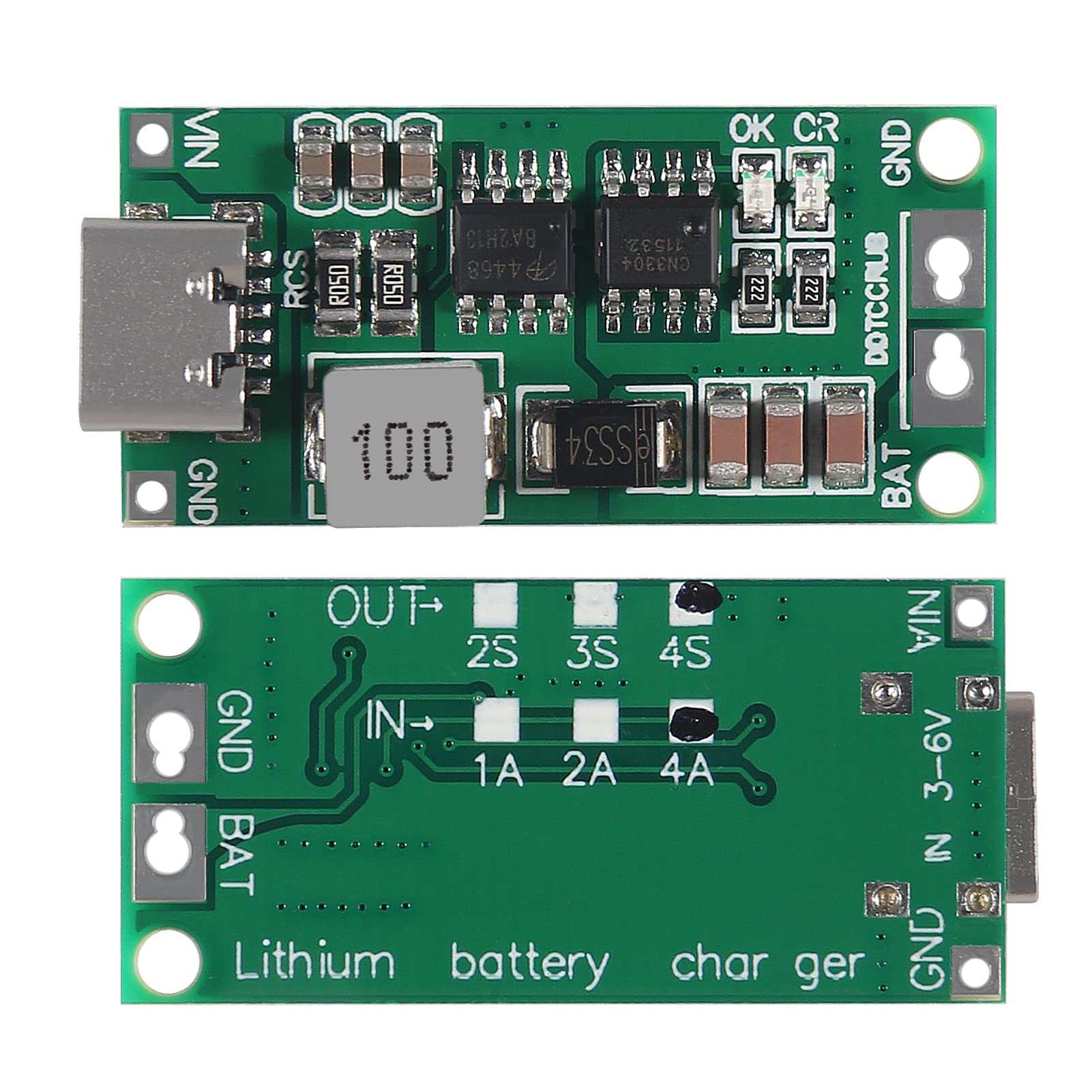 Dweii 3Pcs Type C Bms 2S 3S 4S 1A 2A 4A 18650 Lithium Battery Charger Board Usb C Step Up Boost Module For Li Po Polymer Power B
