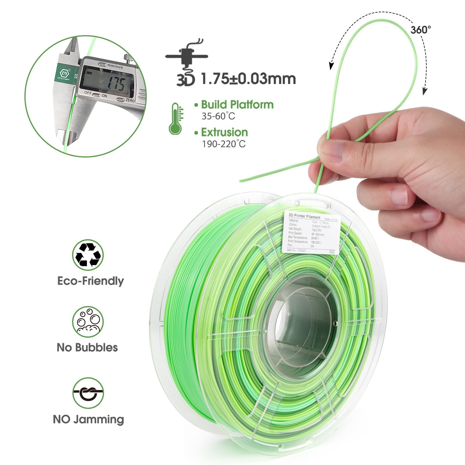 Isanmate Rainbow Pla+ Filament 1.75Mm, Fast Color Change Rainbow Filament 3D Printing Filament, Multicolor Color Changing Rainbo