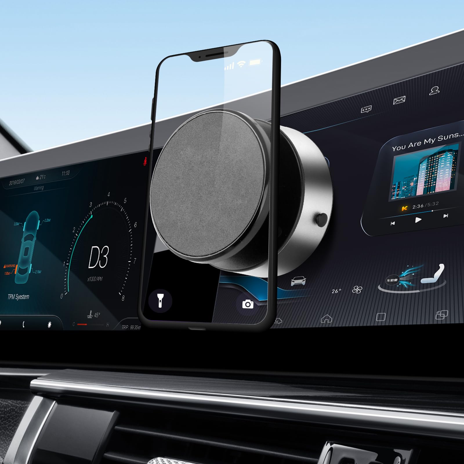 Muuto for MagSafe Car Mount, 360 Rotating Car Magnetic Phone Holder, Strong Adsorption Car Holder Windshield Dashboard Universal