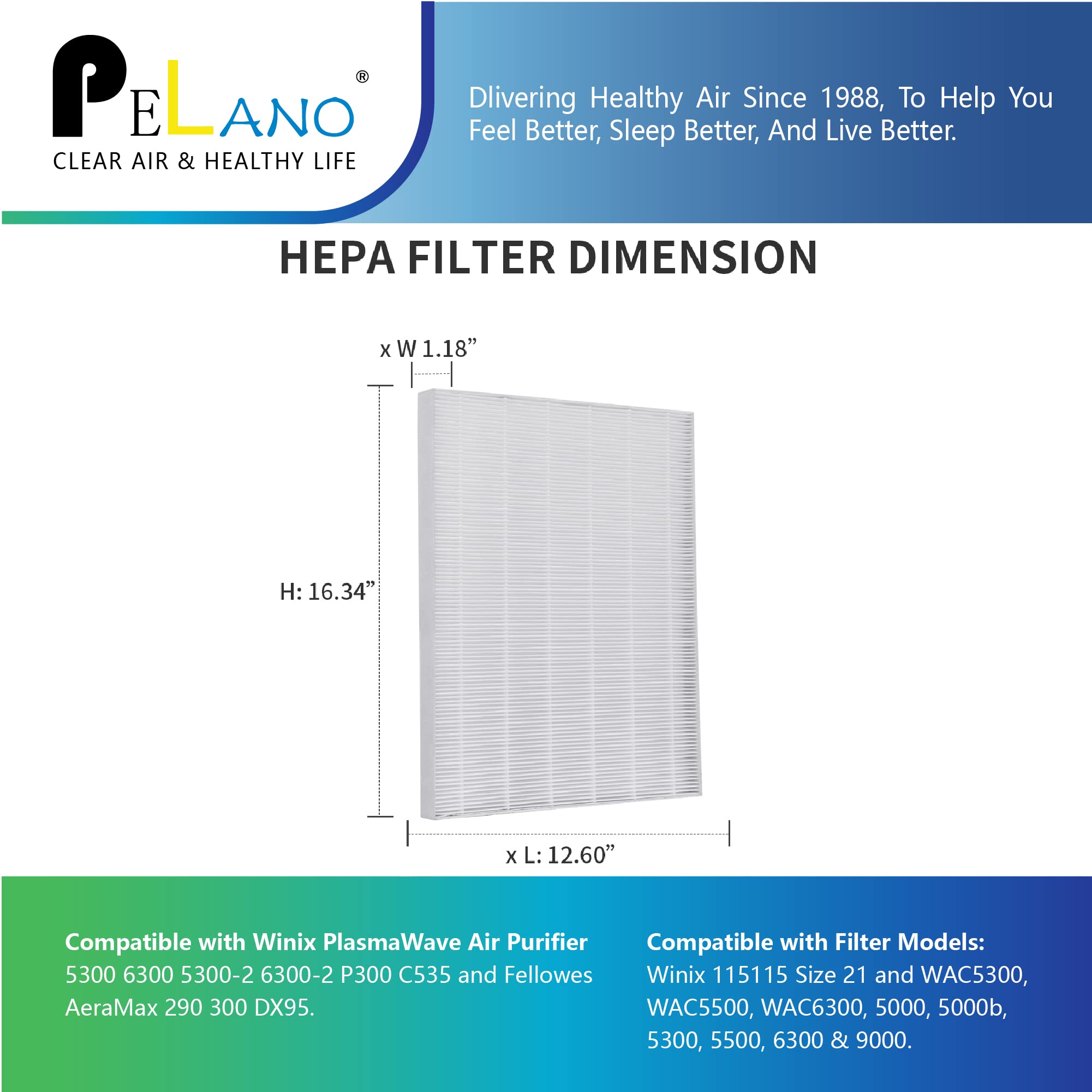 115115 Filter Replacements C535 Replacement Filters For Winix Plasmawave C535, 5300, 6300, 5300 2, 6300 2, P300, 9000, 5000, 500