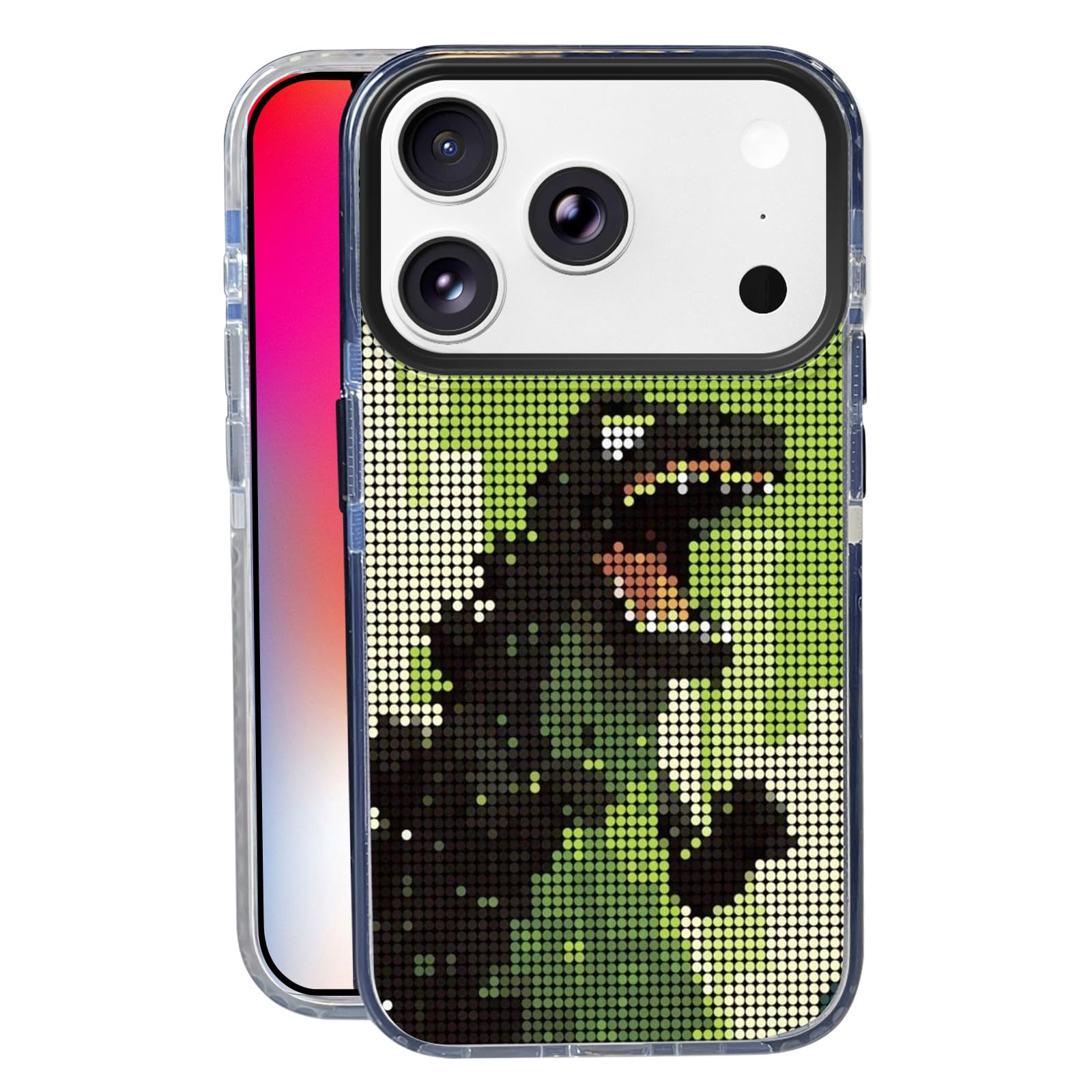 Nimeey Pixel Dinosaur for iPhone 17 Pro Max Case,MagSafe Compatible,Matte Soft Slim Shockproof Cover,Anti-Fingerprint,Anti-Yello