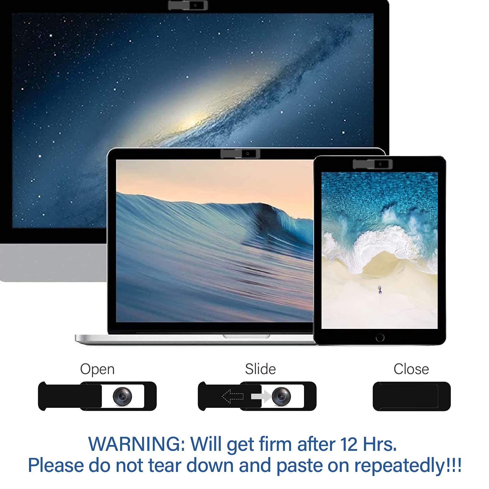 Shinyfx Webcam Cover Slide, Privacy Security Cover, Large Size For Laptop Desktop Pc Web Camera, Ultra Thin Privacy Shelter From