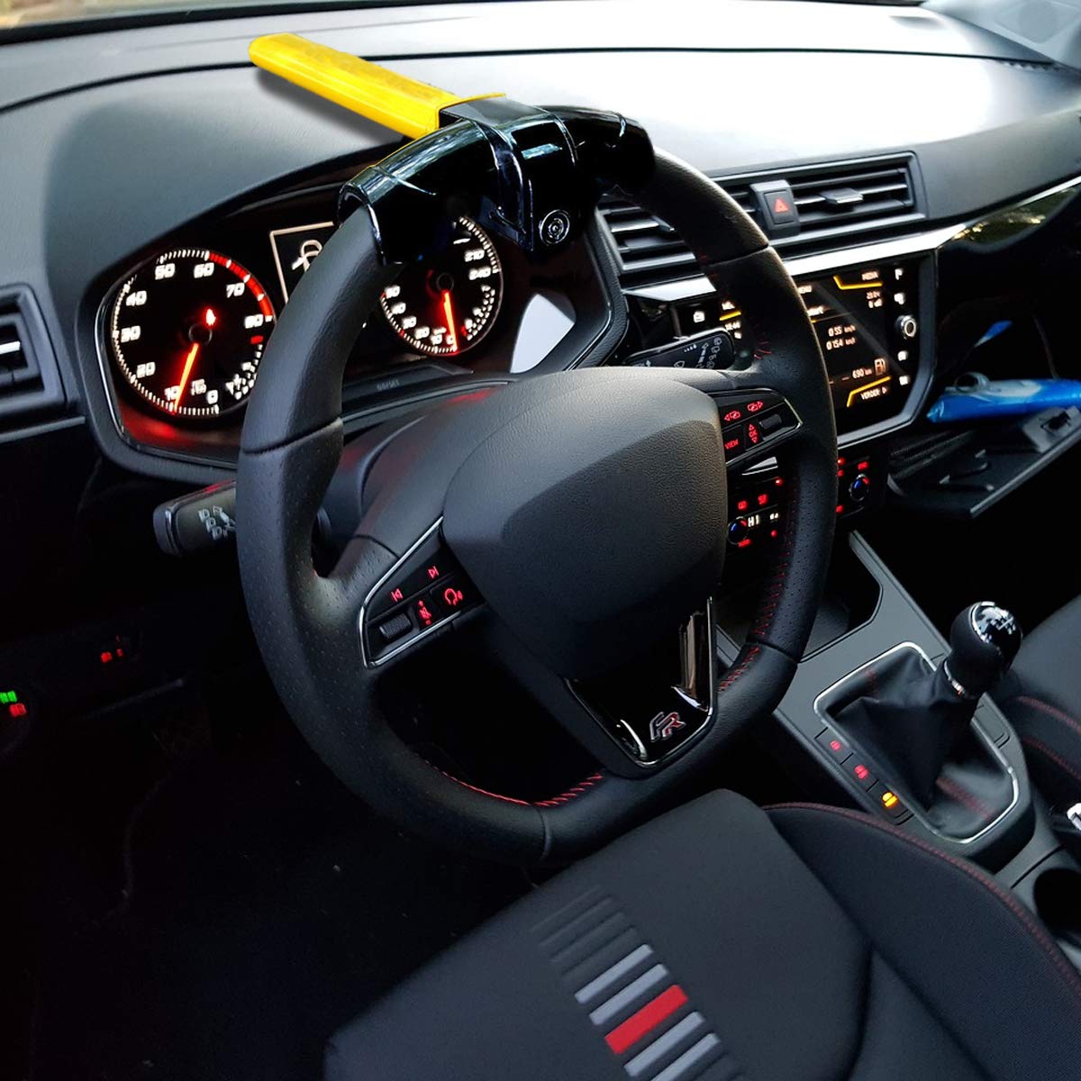 Vaygway Universal Car Steering Wheel Lock  Car Anti Theft Wheel Lock Cylinder Key   Strong Heavy Duty Anti  Theft Rotary Steerin