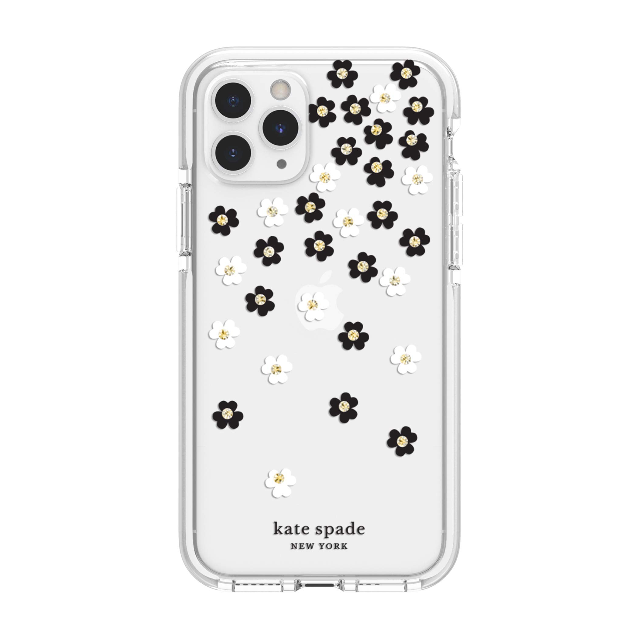 kate spade new york iPhone 11 Pro Scattered Flowers Case - Polyurethane, Shock-Absorbent, Hardshell, Gold Gems
