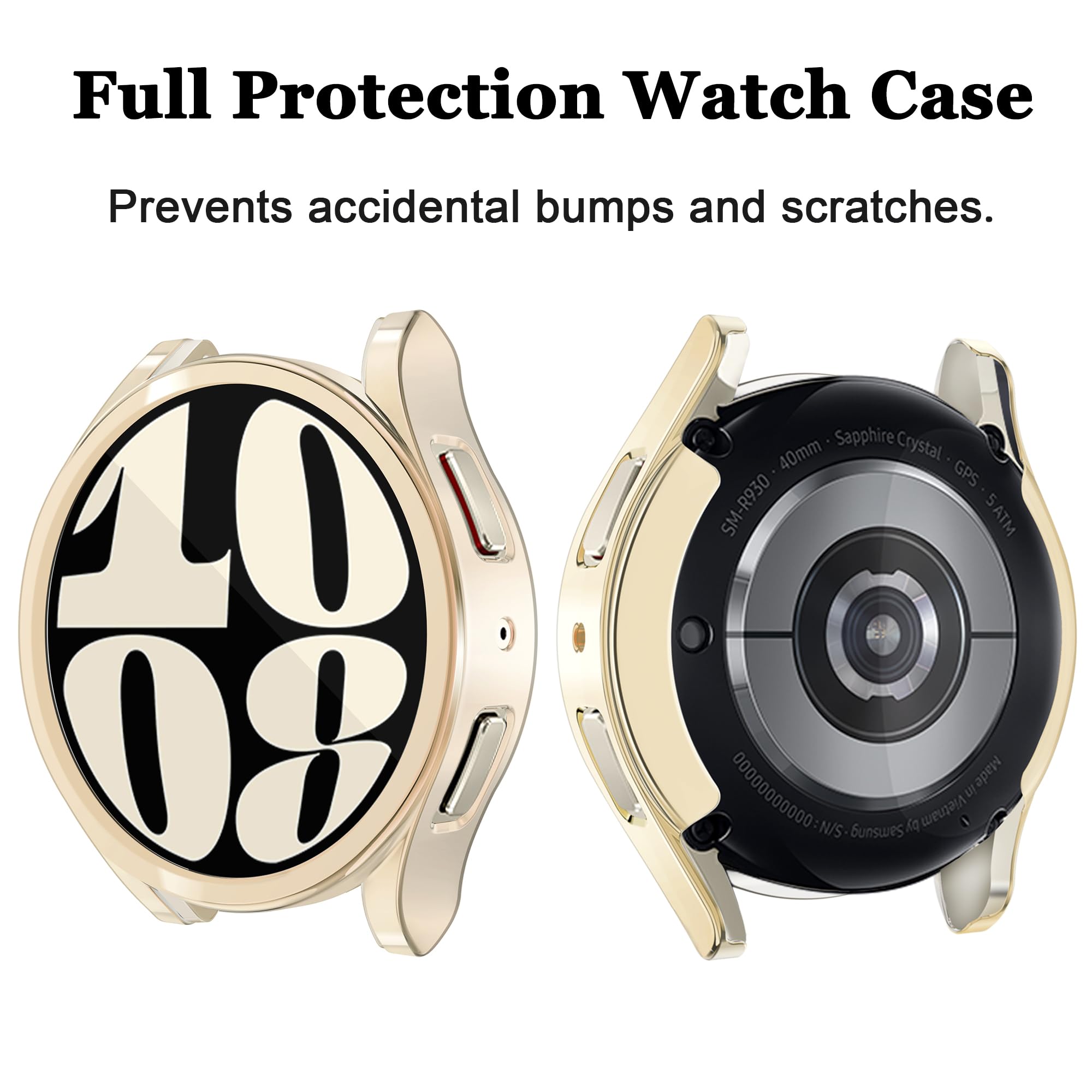 Yuvike [12 Pack] Watch Screen Protector Compatible With Samsung Galaxy Watch 6 40Mm, Soft Tpu Watch Case Full Anti Golpes Protec