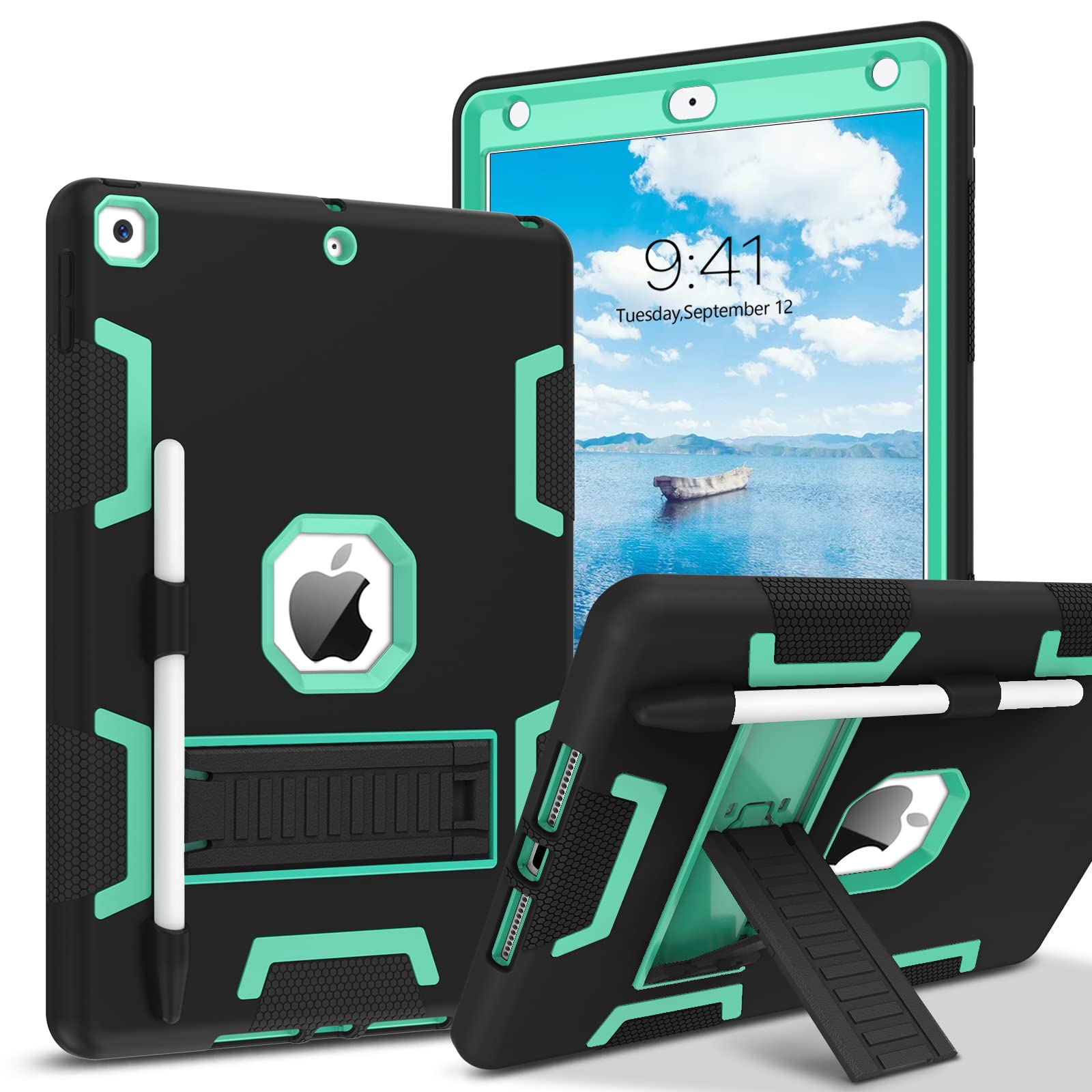 Veningo Ipad 9Th Generation Case, Ipad 8Th Gen Case, Ipad 7Th Gen Case, Ipad 10.2 2021/2020/2019 Case, 3 In 1 Heavy Duty Rugged 