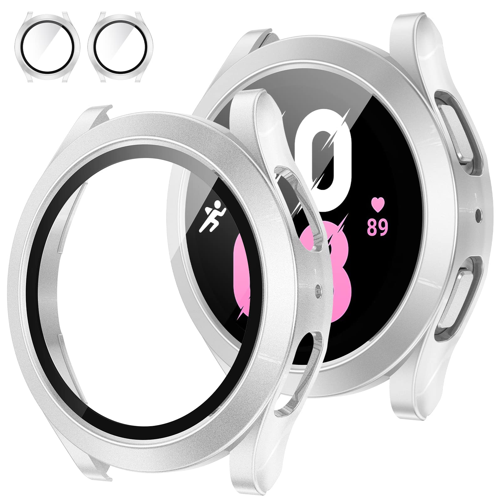 Tensea [2Pack For Samsung Galaxy Watch Fe 2024/5 2022/4 2021 Screen Protector Case 40Mm Accessories, Protective Face Cover For 4