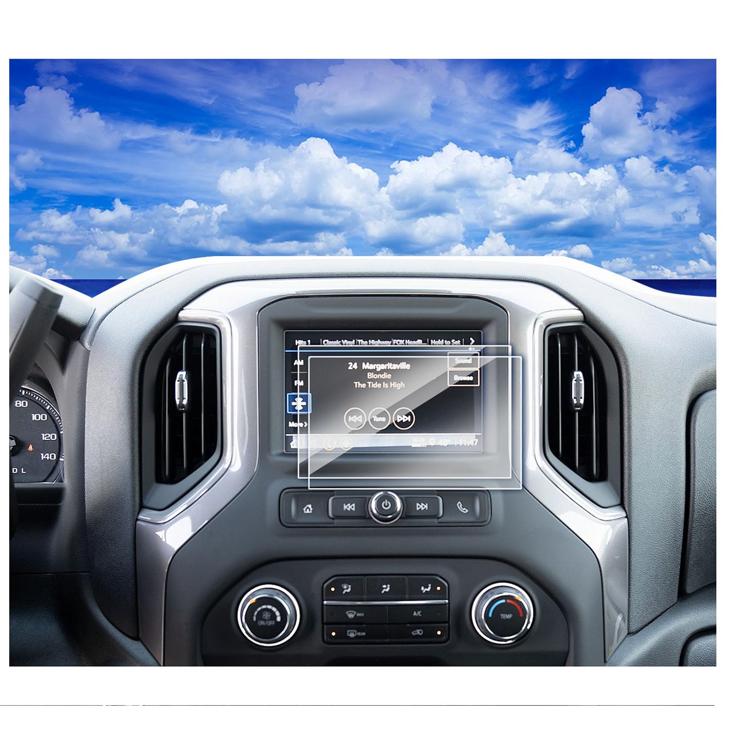 2Pack 2024 Chevy Silverado Screen Protector For 2016 2023 2024 Chevy Silverado 1500/2022 1500Limited/2015 2024 2500 3500Hd 7Inch