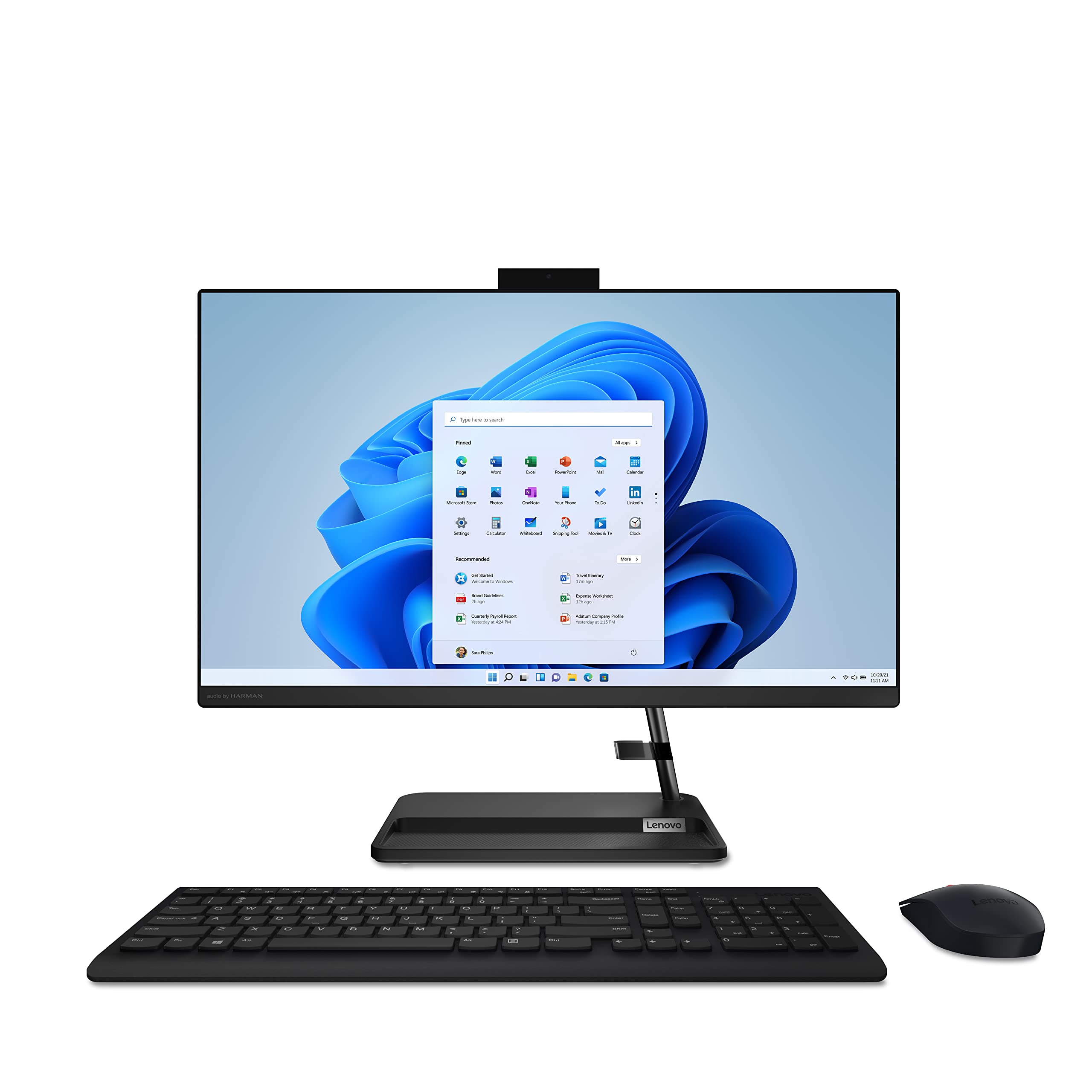 Lenovo IdeaCentre AIO 3 AMD All-in-One Computer, 24 FHD Display, Ryzen 5 5500U, 16GB RAM, 512GB SSD, DVD RW Drive, Windows 11