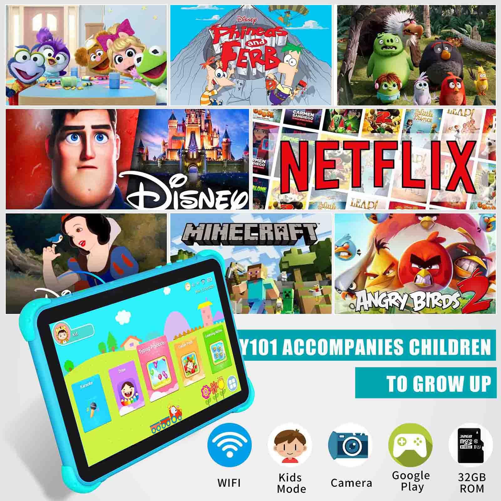 Yinoche Kids Tablet Tablet For Kids 10 Inch Toddler Tablet 5G Wifi Tablet For Toddlers Childrens Tablet With Case 32Gb Kids Tab