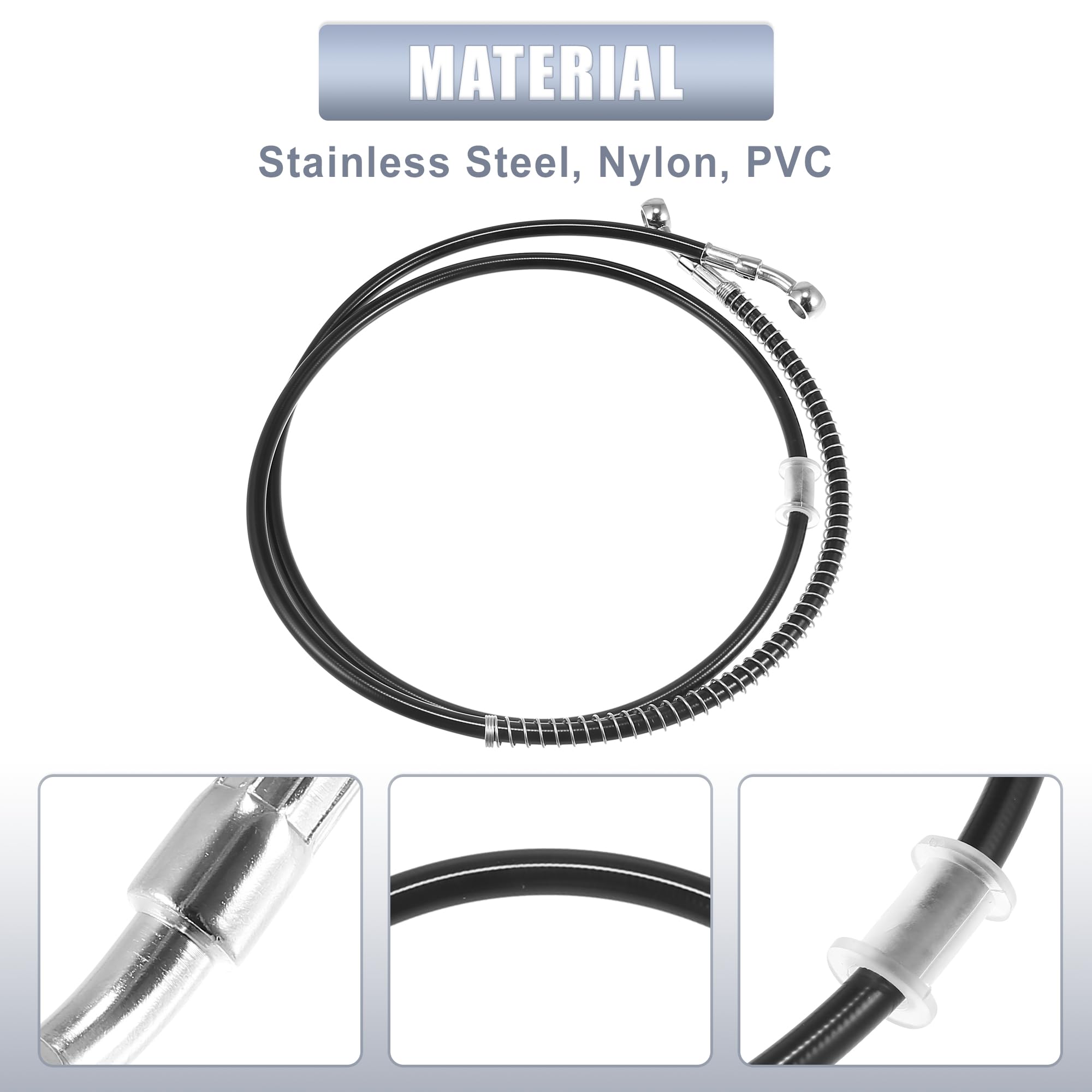 Motoforti 55.12 Length 10Mm Id Motorcycle Hydraulic Brake Line Oil Hose Pipe Stainless Steel Braided Cable For Atv Motocross Spo