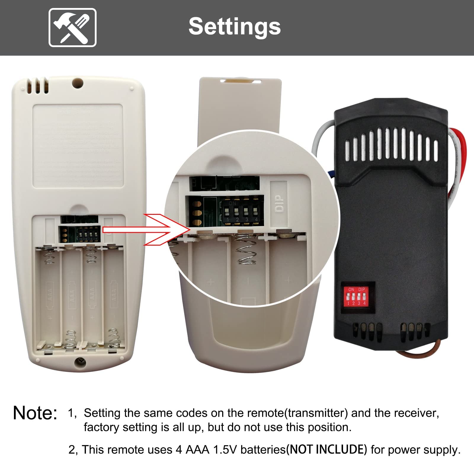 Fan 9T Thermostatic Ceiling Fan Light Remote Control Kit For Hampton Bay Hunter, W/Fan Timer Key Receiver Lcd Display Temp 3 Spe