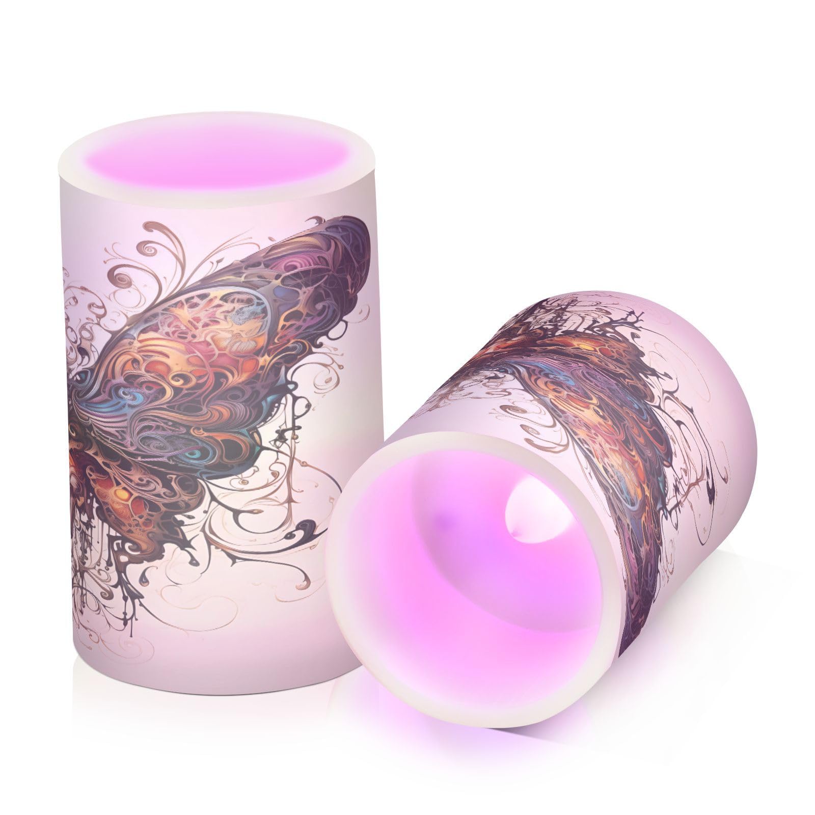 Alaza Butterfly Flickering Flameless Candles Battery Operated With Remote Timer,Tea Light Candles Led Pillar Votive Candles Set