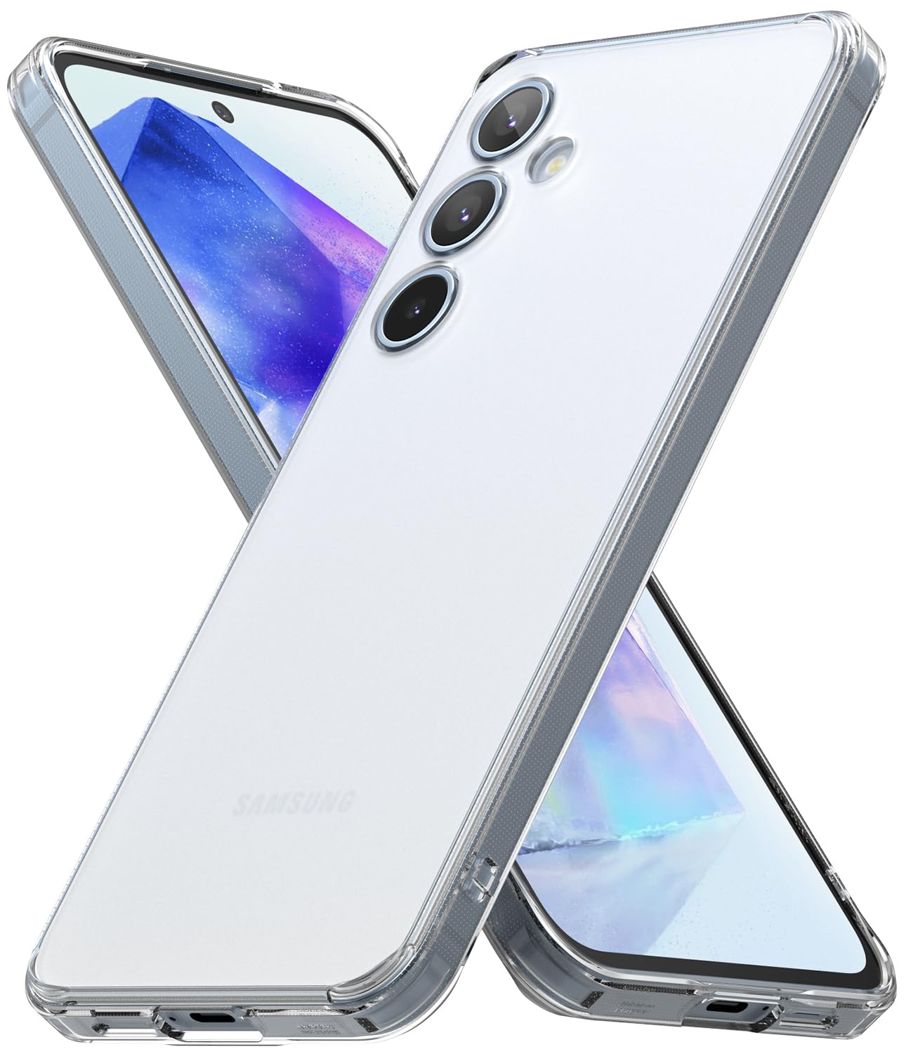 Ringke Fusion [Prevents Oily Smudges] Compatible with Samsung Galaxy A55 Case, Anti-Fingerprint Technology Easy to Hold Feels Ve