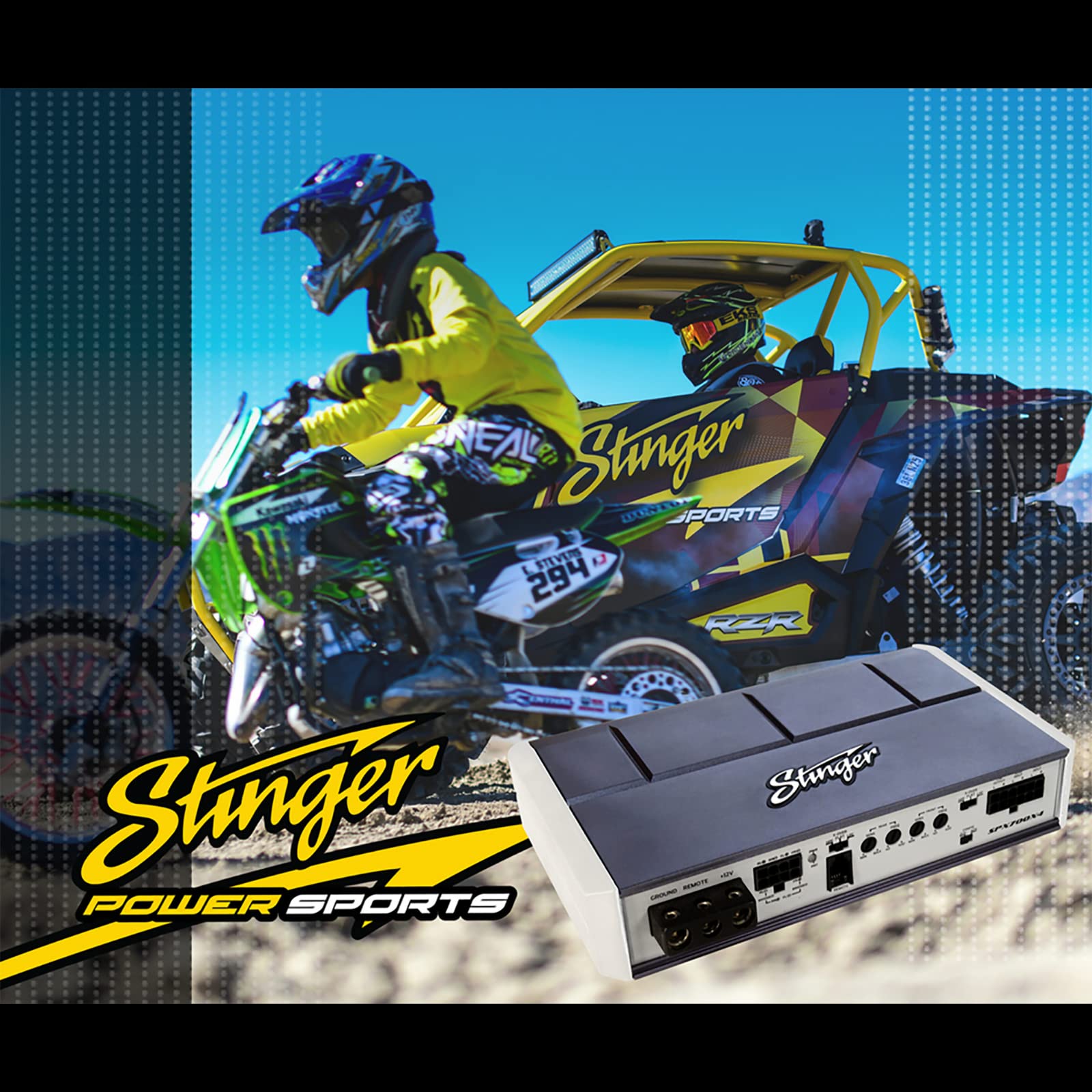 Stinger Spx700X4 Micro 4 Channel 700 Watt Powersports Amplifier For Motorcycles, Atv, Marine And Mobile Applications