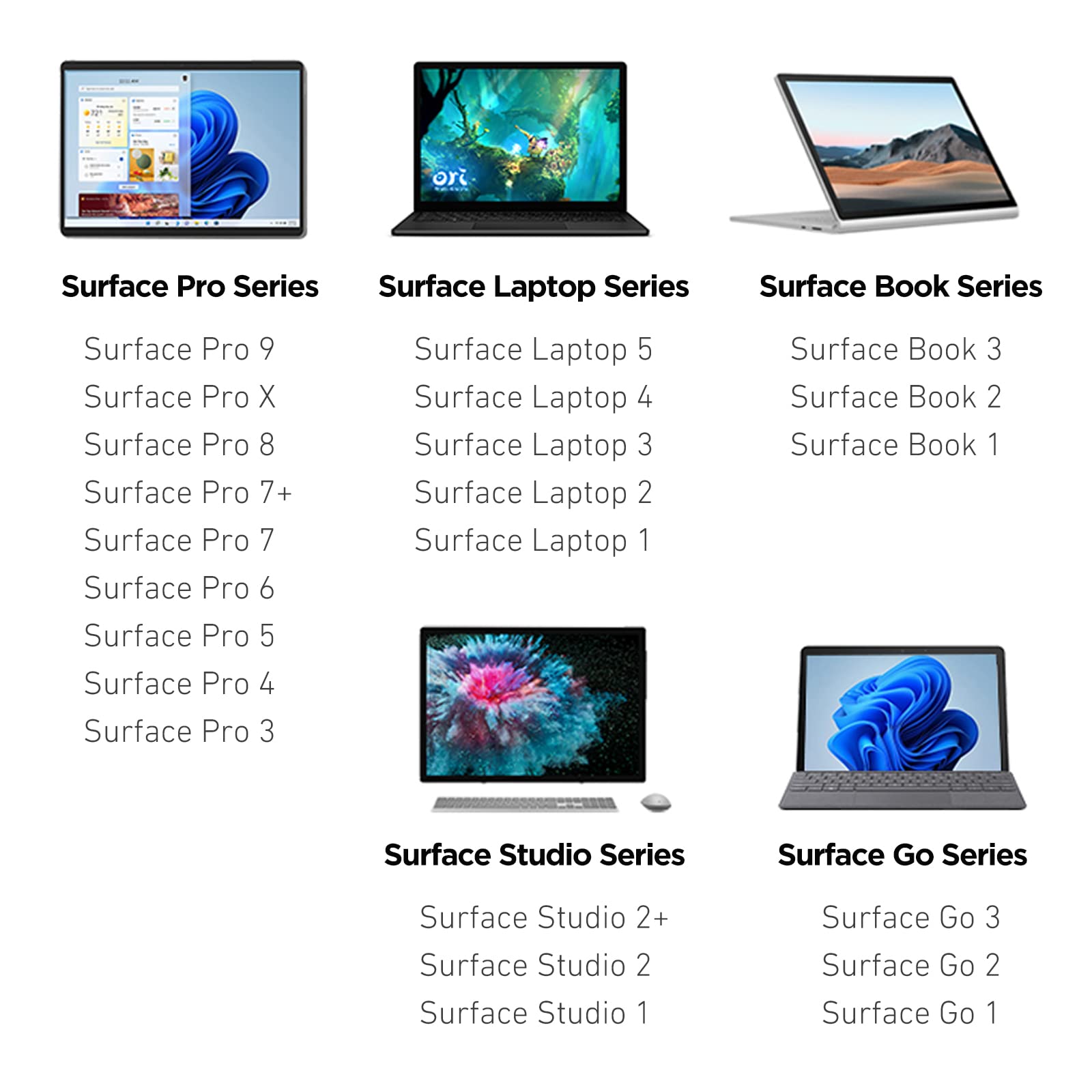 Pen Stylus For Surface Pro 9/8/X/7+/6/5/4/3/Surface 3, Surface Go 3/2/1, Surface Laptop/Studio/Book 4/3/2/1 With Palm Rejection,