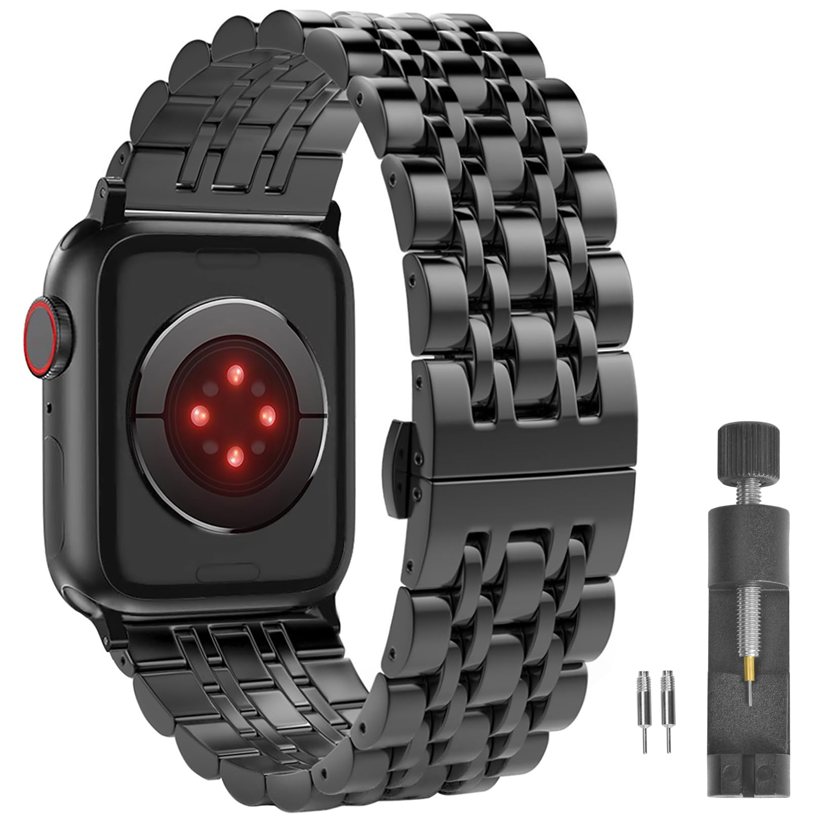 Amzaokay Stainless Steel Band Compatible With Apple Watch Series 9 8 7 6 5 4 Ultra 2 Se 40Mm 41Mm 44Mm 45Mm 49Mm And Series 3 2