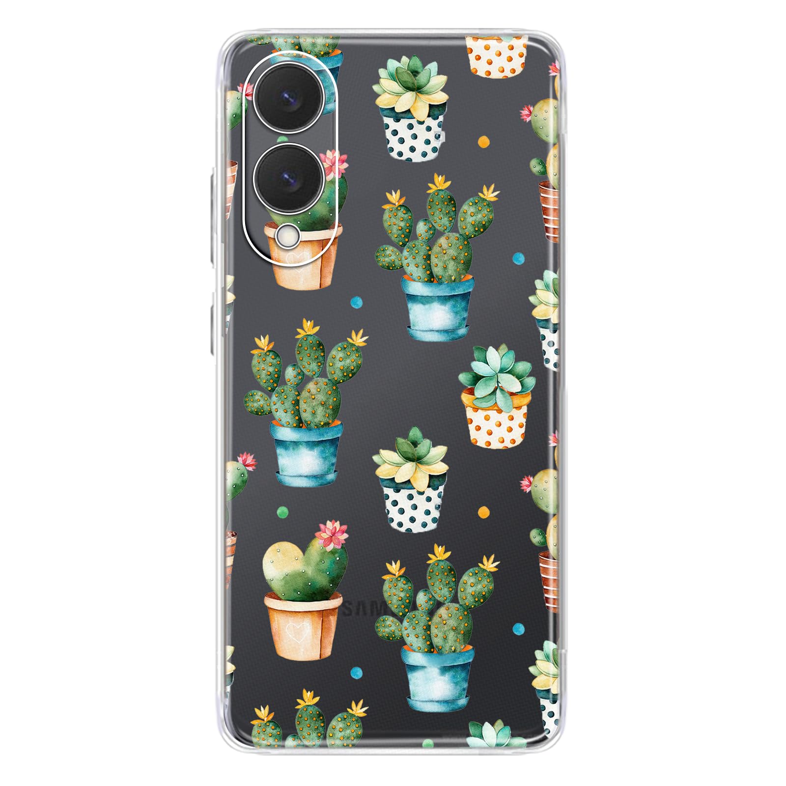 Blingy'S For Samsung Galaxy S25 Edge Case, Cute Cactus Design Fun Succulents Style Transparent Soft Tpu Protective Clear Case 6.