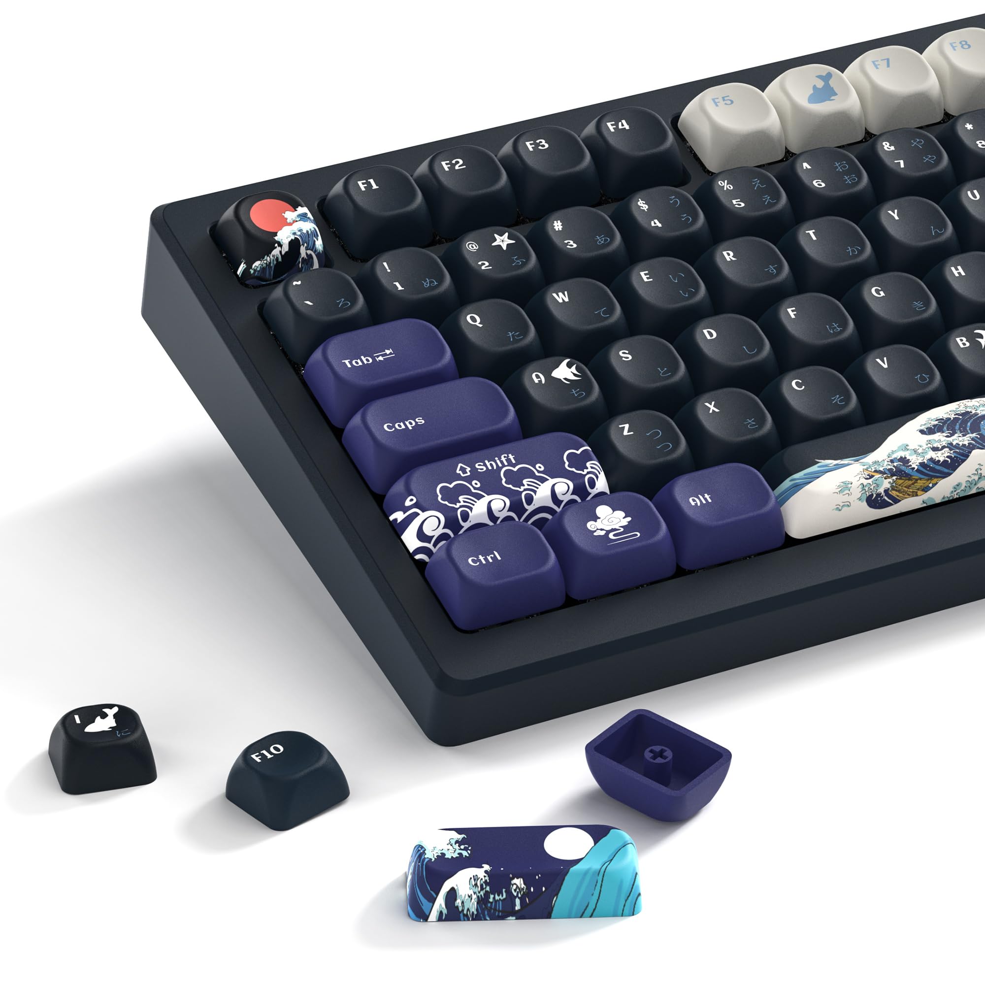 Womier Pbt Keycaps   Keycaps 75 Percent, Moa Keycaps Dye Sublimation, Custom Keyboard Keycaps Set For 61/64/68/84/87/100/104/108