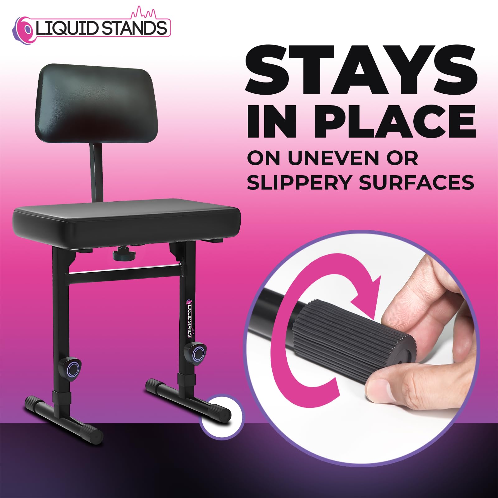 Liquid Stands Piano Bench Adjustable Stool   Music Keyboard Bench With Backrest Seat For Piano Keyboard Stand With Black Padded