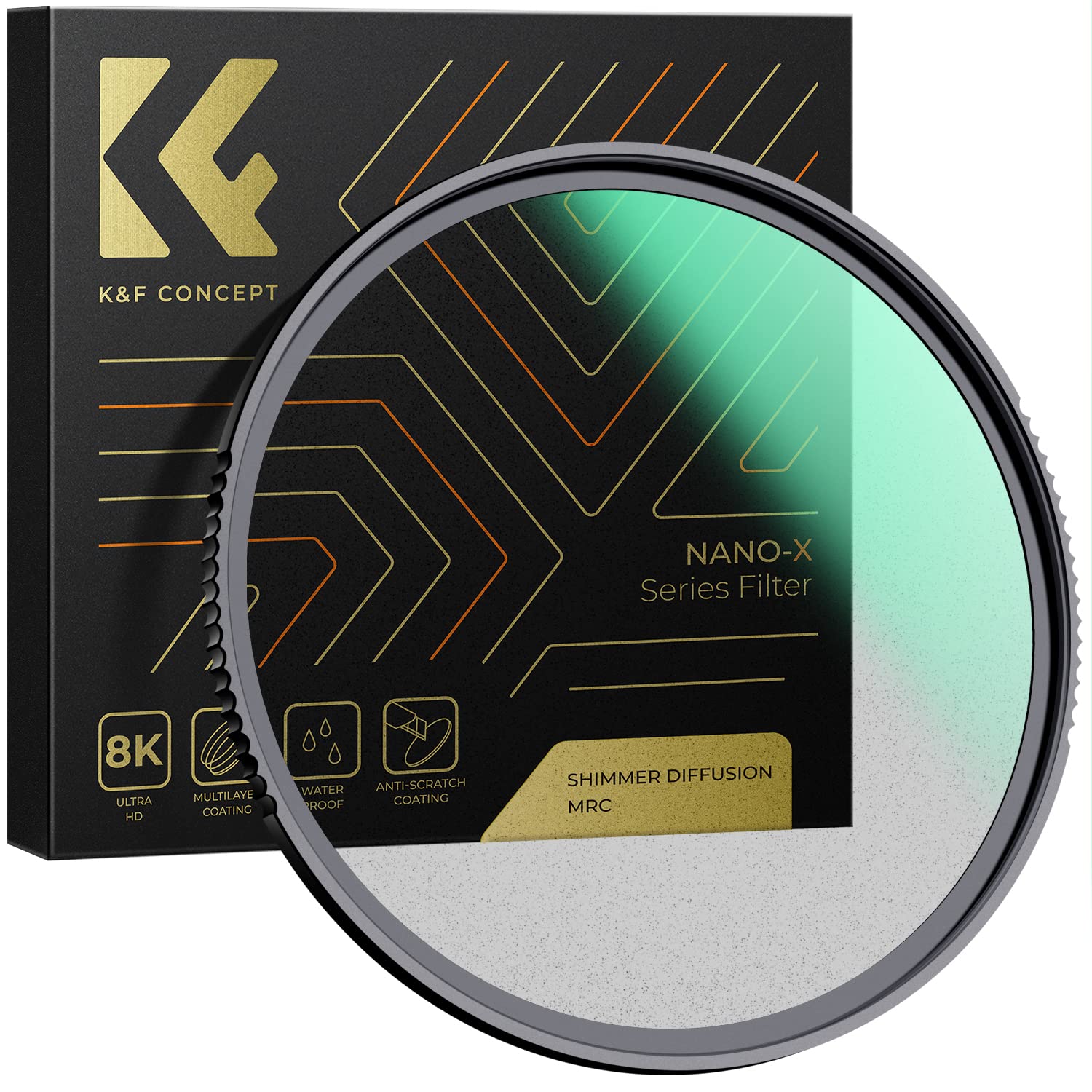 K&F Concept 49Mm Optical Glass Shimmer Diffusion Filter For Camera Lens, Nano X Series, Enhancing, 1X, Ultrua Slim Frame