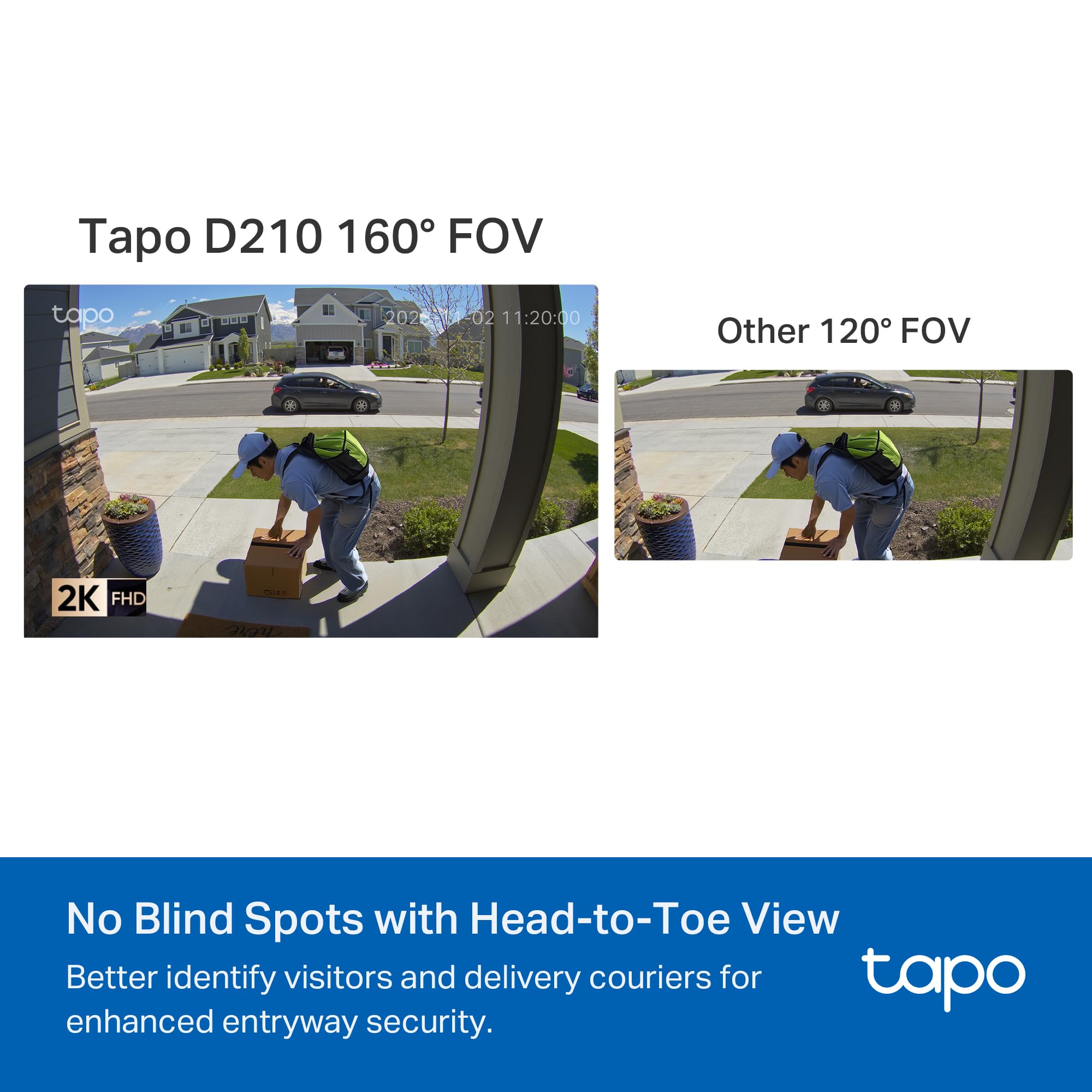 Tp Link Tapo Smart Video Doorbell Camera Wireless With Chime, 2K With Full Color Night Vison & Spotlights, No Monthly Fee, Ring