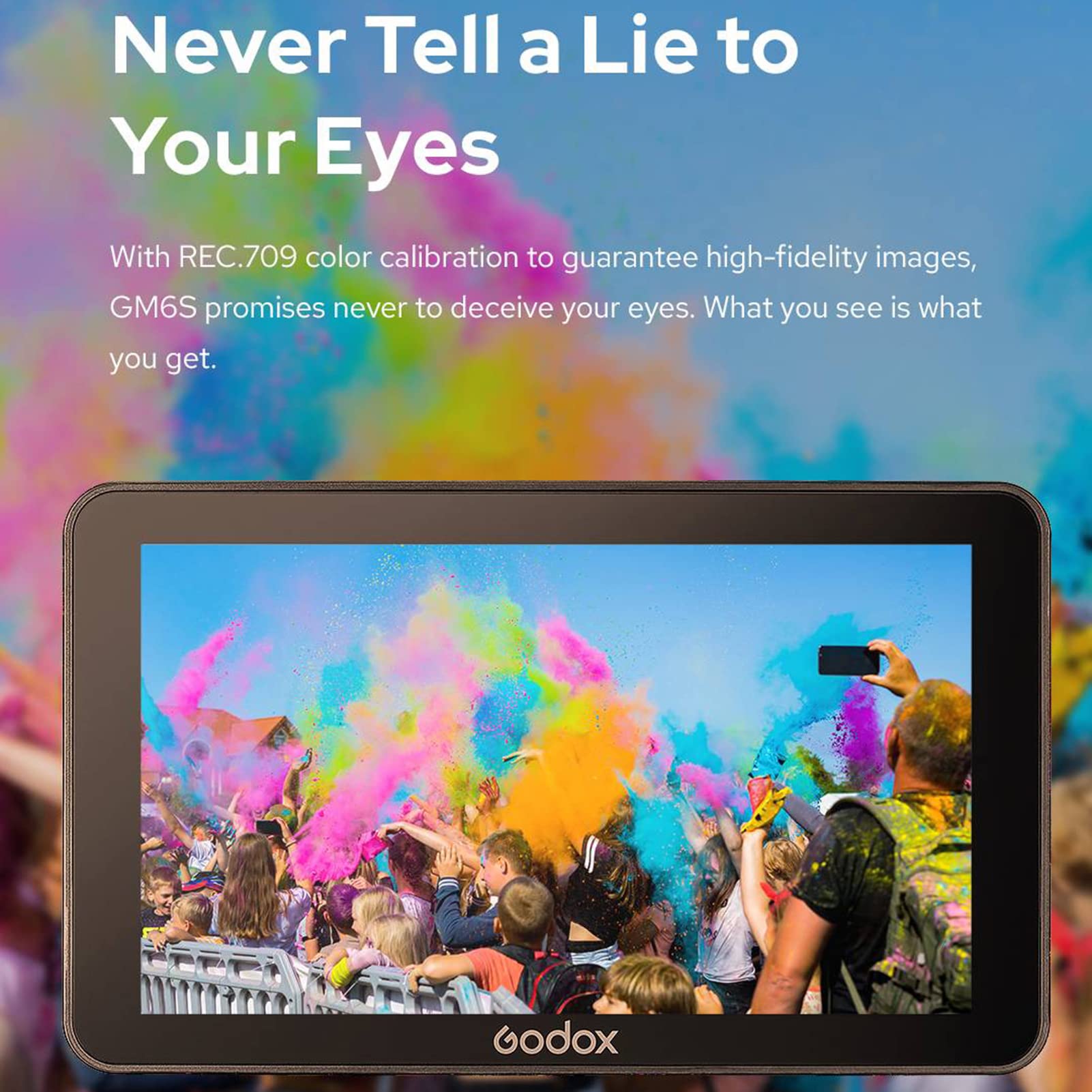 Godox Gm6S 5.5Inch 4K Camera Monitor 1200Nit Ultra-Bright Video Monitor For Dslr Camera 1920 * 1080 Ips Screen Touch Control Hdm