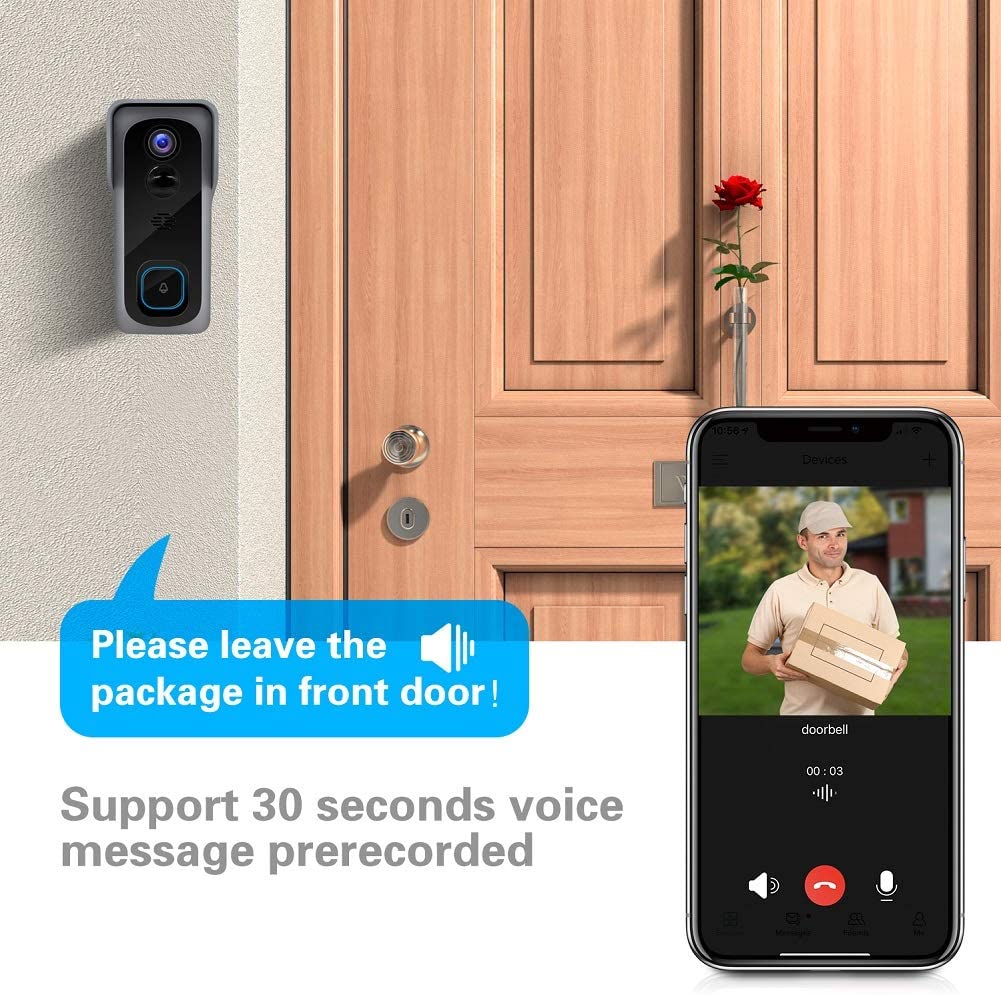 ***DISCONTINUED*** Silarius SIL-DOORBELL2MPBSDB 2MP, WiFi Battery Powered Smart Doorbell Camera + Chime (Outdoor IP65), Cloudedge app , includes 32GB MicroSD card
