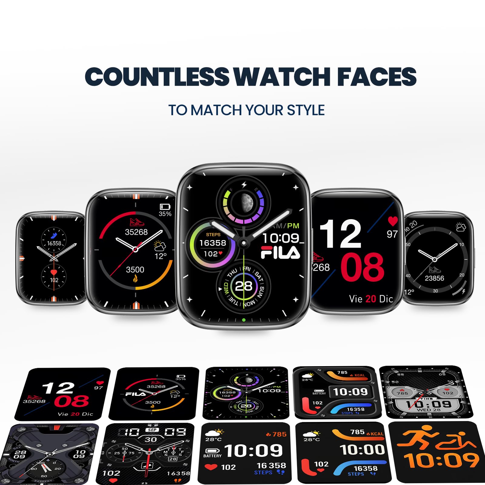 Fila Smart Watch For Men Women (Answer/Make Calls), 1.95'' Fitness Watch,Heart Rate/Sleep Monitor, Step Counter, Fitness Tracker