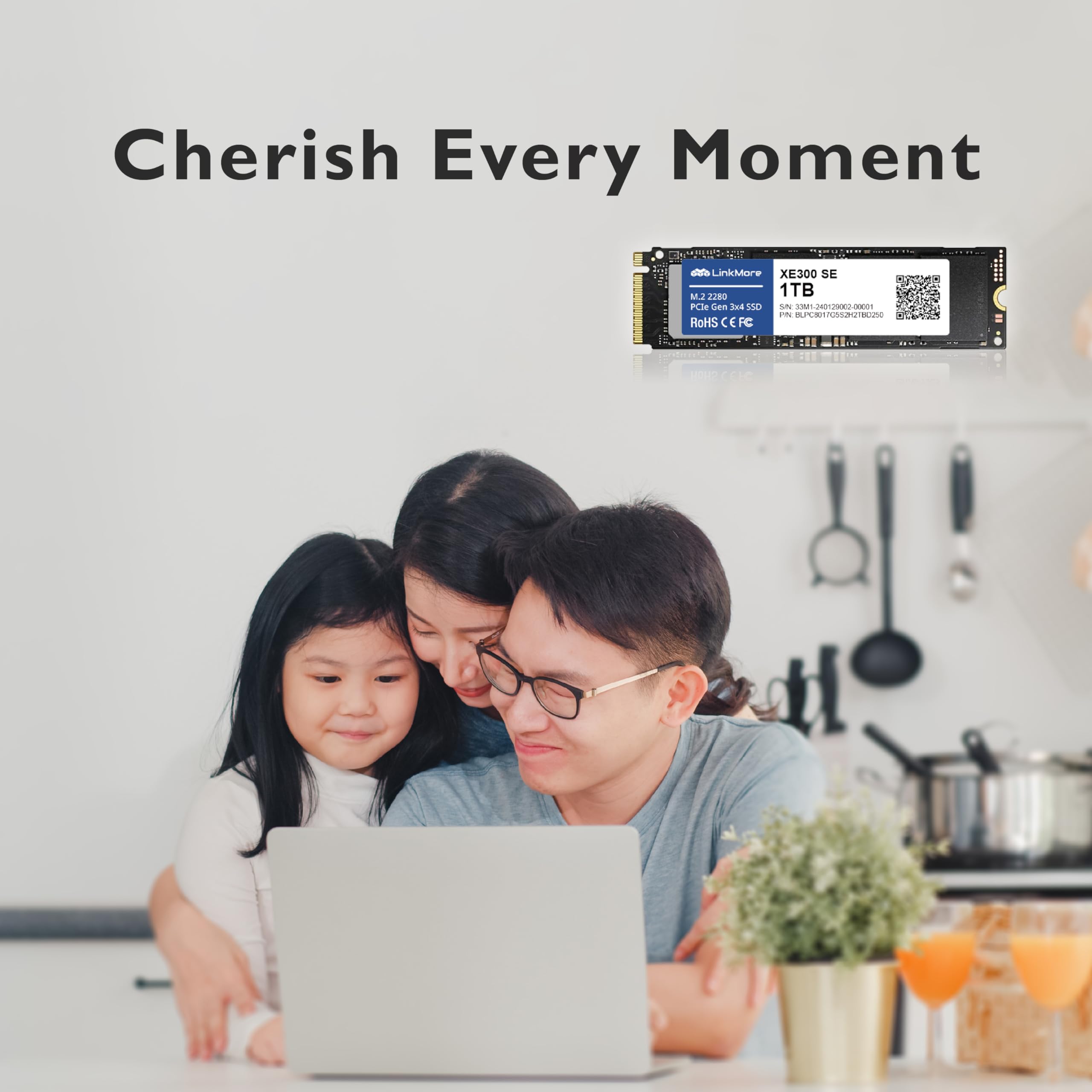 Linkmore Xe300 Se 1Tb Pcie Gen3 Nvme M.2 2280 Internal Solid State Drive, Gen3.0X4 Read Speed Up To 2100Mb/S For Latop And Pc