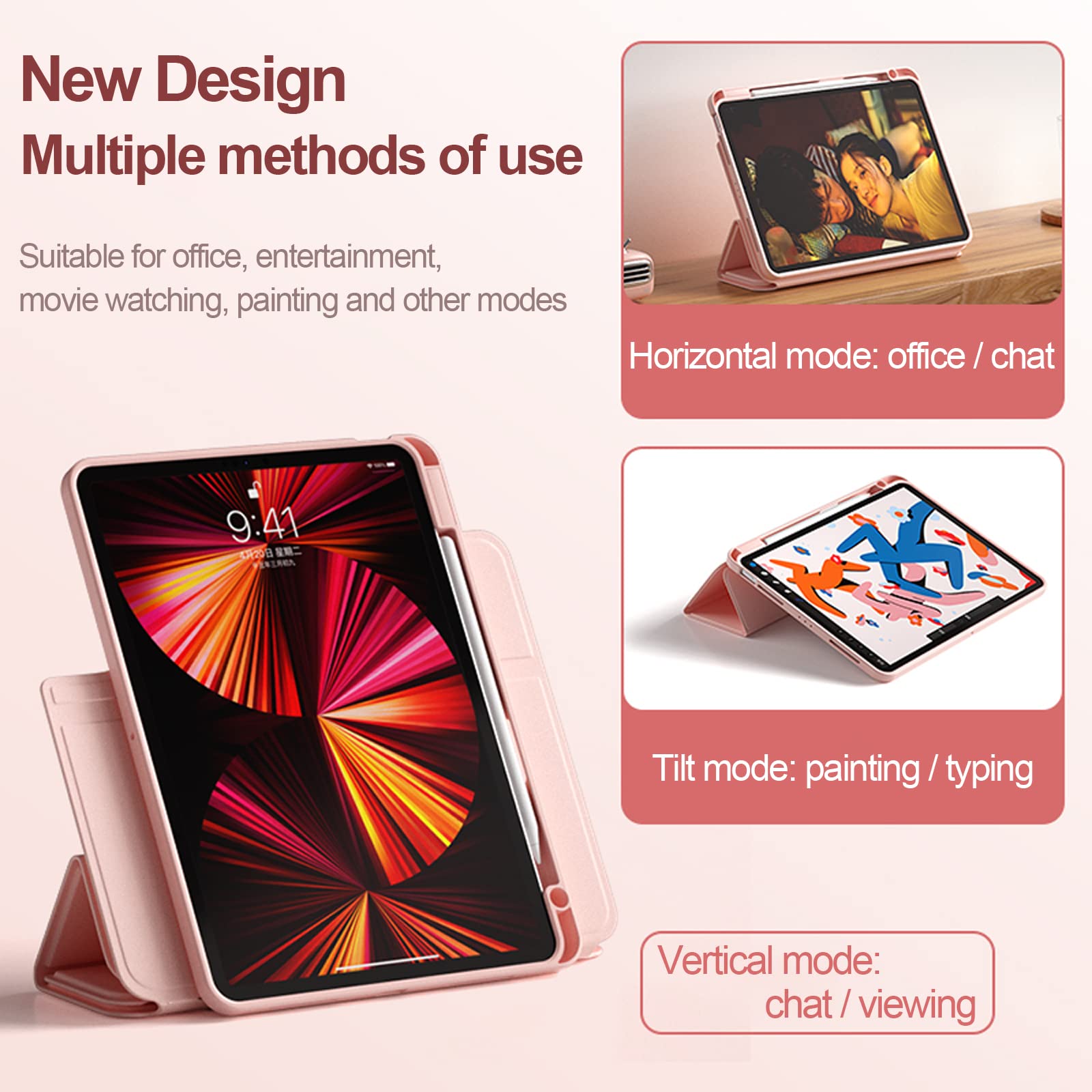 Abeifan Detachable Case For Ipad Air 6Th Gen 11 Inch 2024 / Air 5Th/4Th Gen, Ipad Pro 11 Inch With Pencil Holder   Clear Acrylic