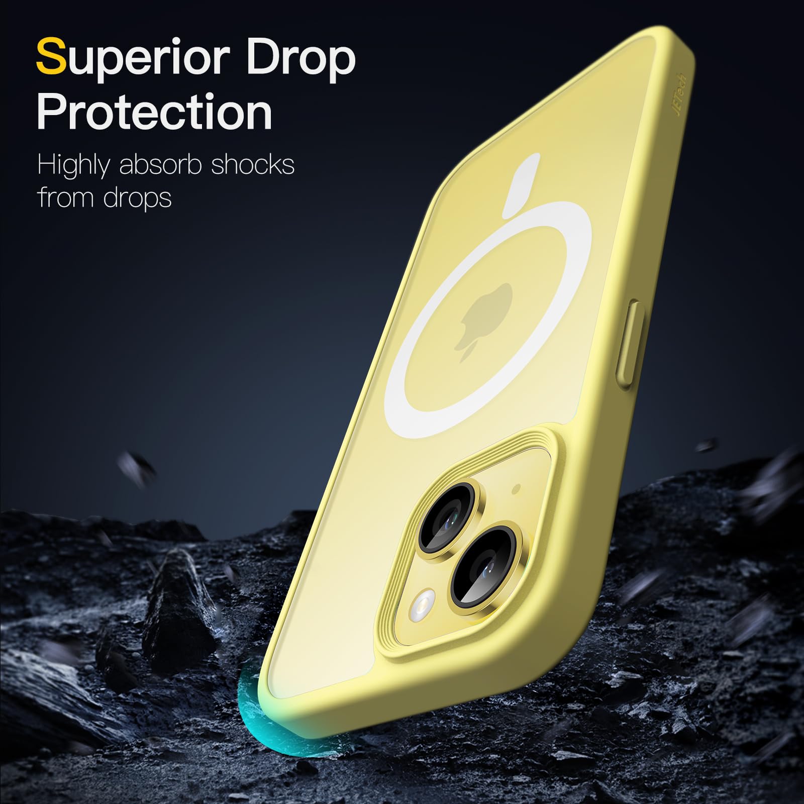 Jetech Magnetic Case For Iphone 14 Plus 6.7 Inch Compatible With Magsafe, Translucent Matte Back Slim Shockproof Phone Cover (Ye