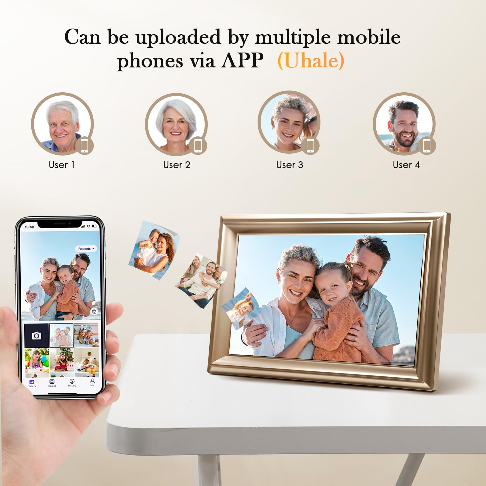 Wifi Digital Picture Frame 10.1 Inch Ips Hd Cloud Smart Digital Photo Frame,16Gb Storage, Wall Mountable, Auto Rotate, Share Pho