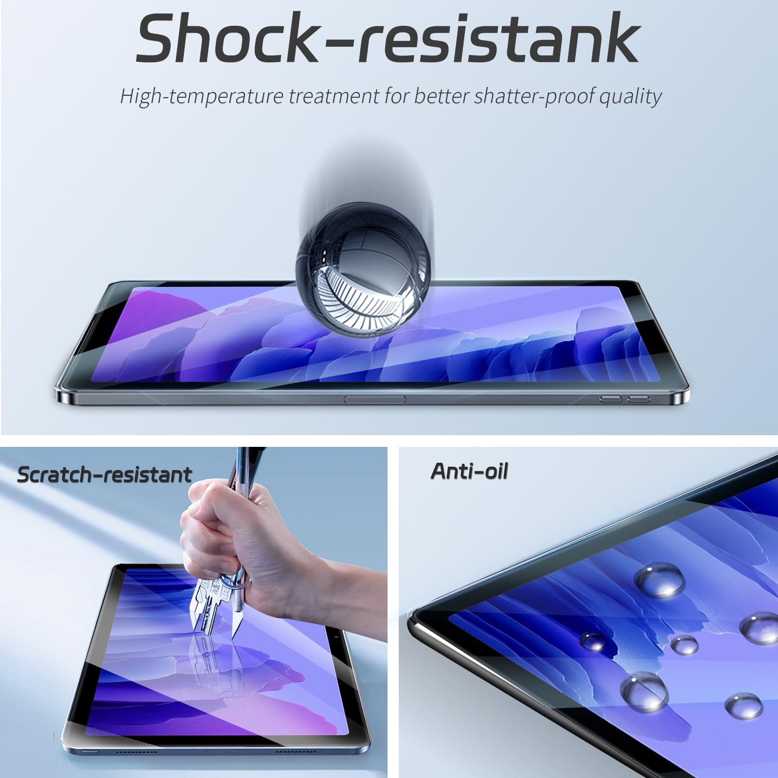 Zenrich [2Pack] Anti Blue Light Tempered Glass Screen Protector For Samsung Galaxy Tab A7 10.4'' (Sm T500/T505/T507/T509) With A