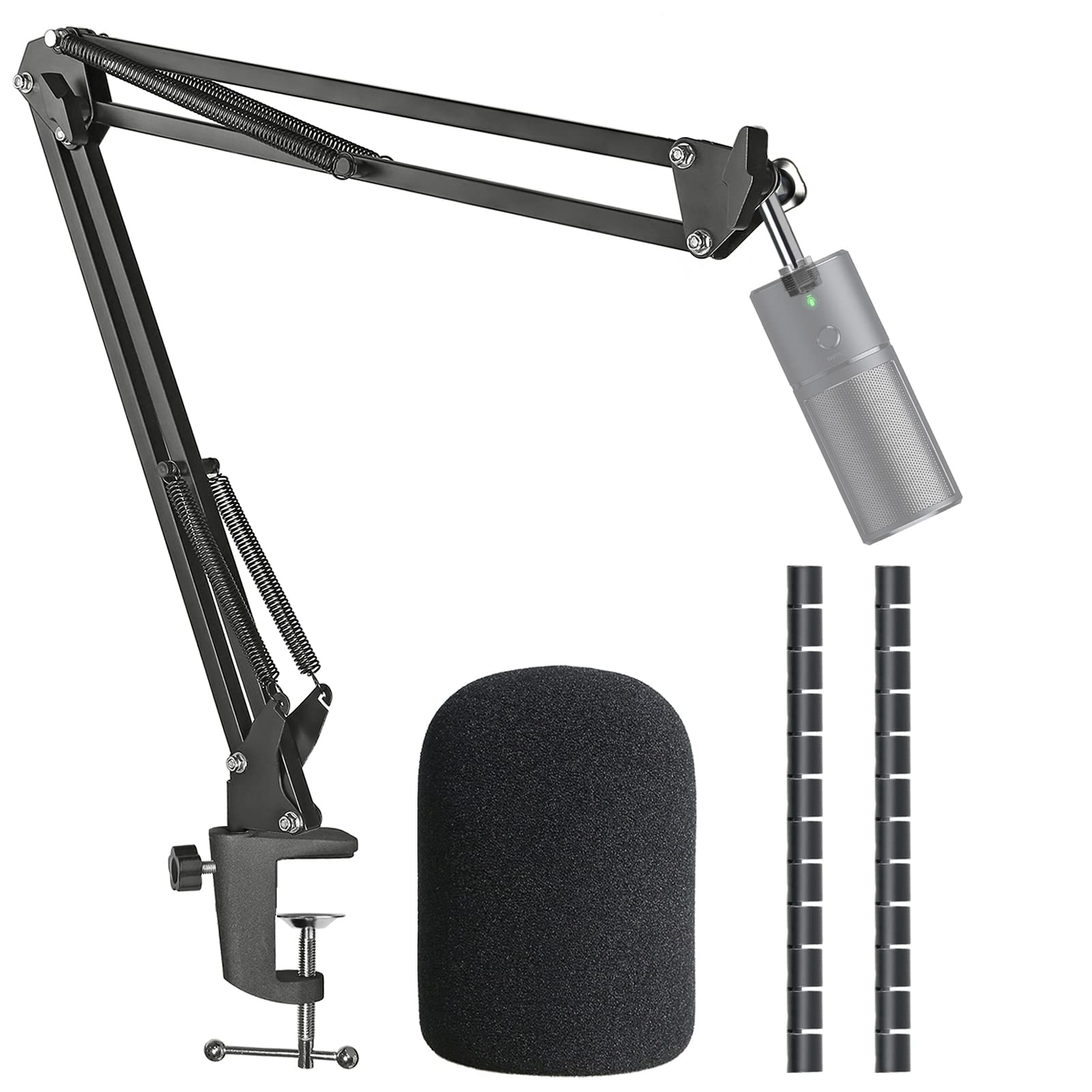 Razer Seiren X Mic Boom Arm Stand With Pop Filter, Compatible With Razer Seiren X Usb Microphone With Cable Sleeve By Sunmon
