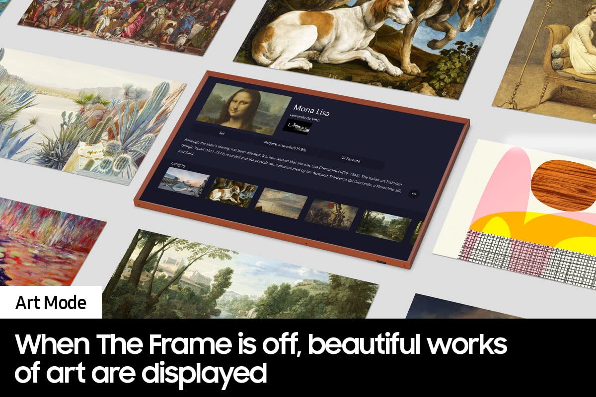 Samsung 43   Inch Class Qled 4K The Frame Ls03B Series, Quantum Hdr, Art Mode, Anti Reflection Matte Display, Slim Fit Wall Moun