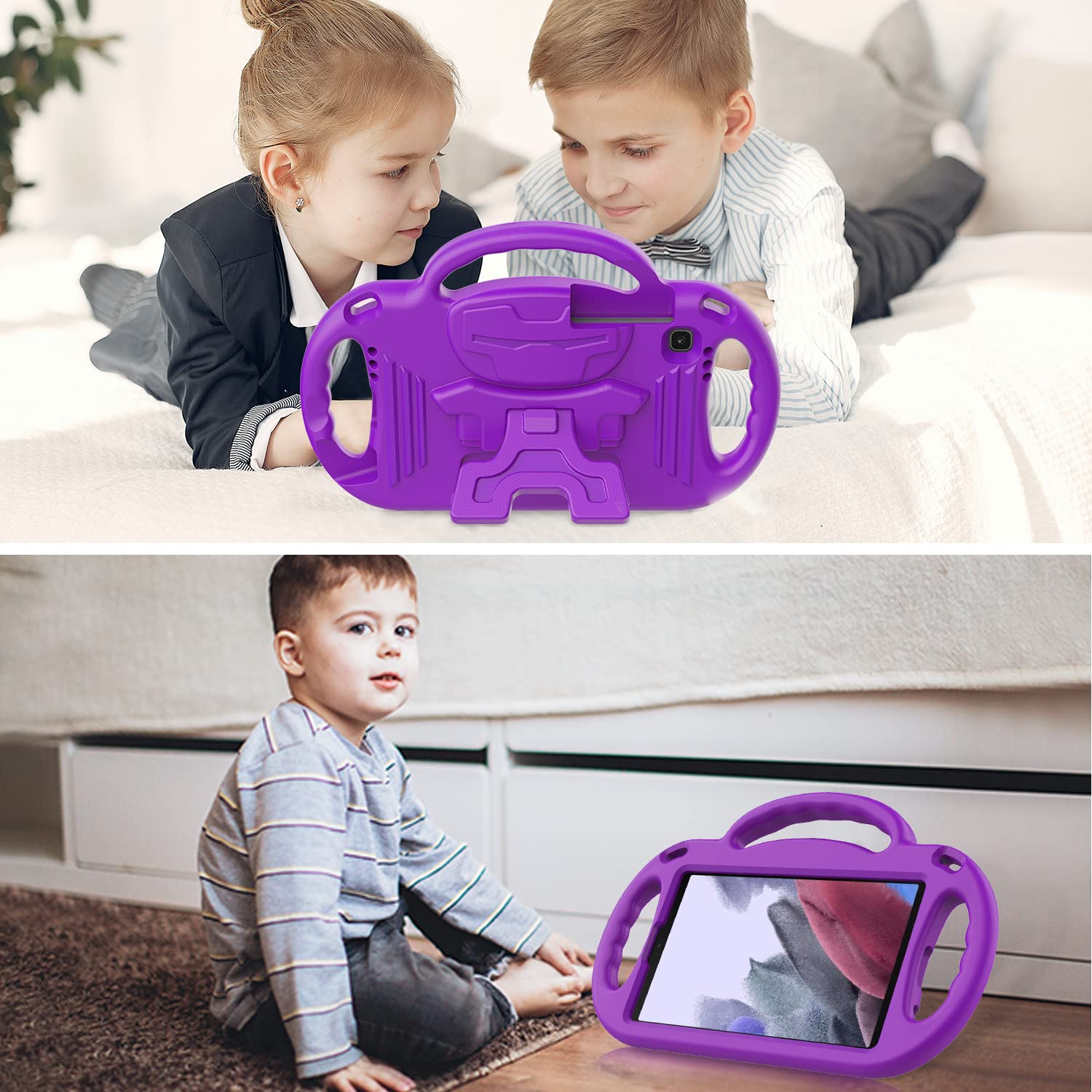 Avawo Kids Case For Samsung Galaxy Tab A7 Lite 8.7 Inch 2021, Shockproof Lightweight Handle Stand With Strap, Protective Eva Foa