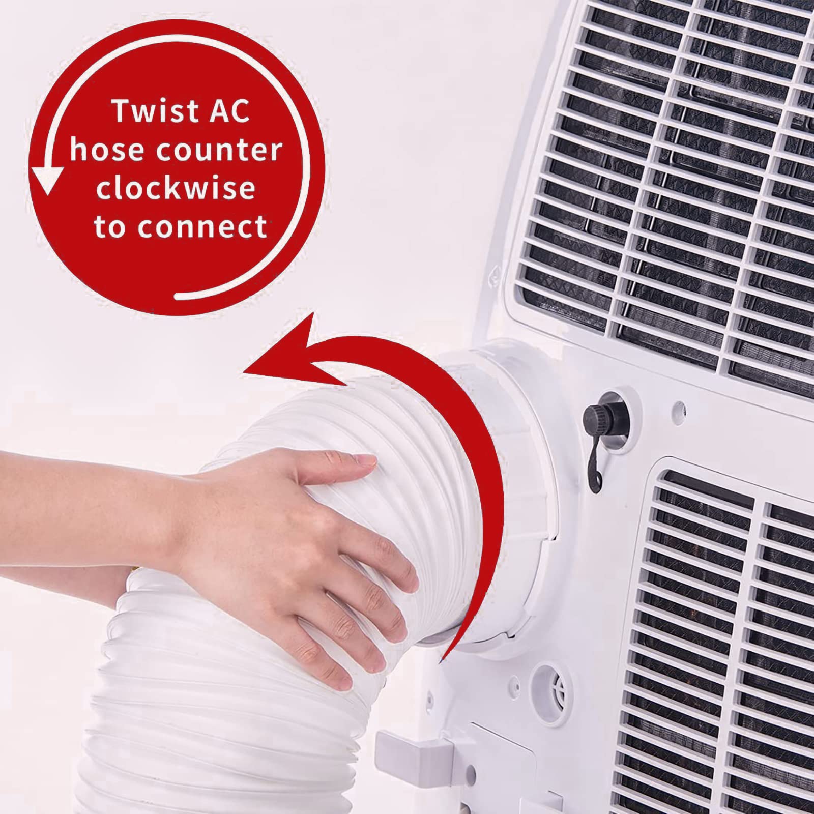 Fubinina Portable Air Conditioner Hose, Ac Hose With 5.9'' Diameter, Anti Clockwise Thread Length Up To 80'' Ac Exhaust Hose For