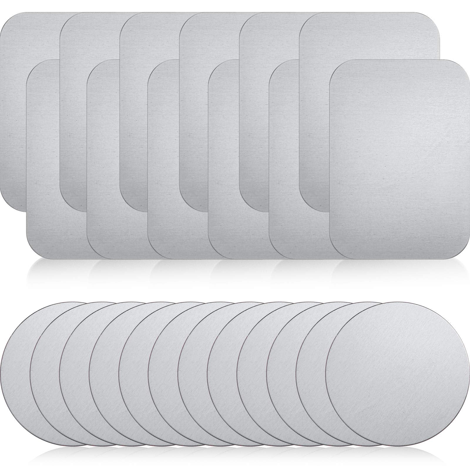Weewooday 24 Pieces Metal Plates For Phone Magnet Car Magnetic Holder Cradle With Adhesive Mount For Magnetic Mounts Tablet, 12