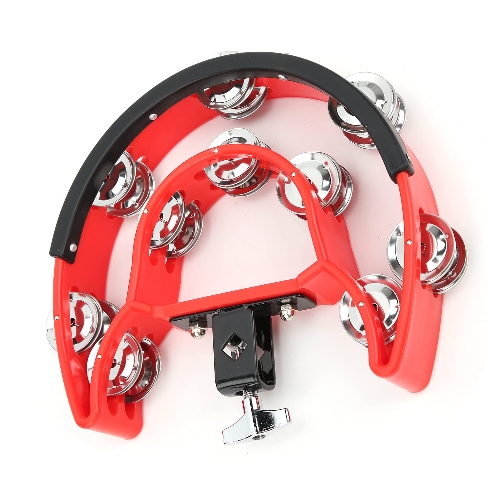 Ubersweet Professional Tambourines, Environmentally Friendly High Strength Crisp Sound Double Row Metal Jingles for KTV for Gift