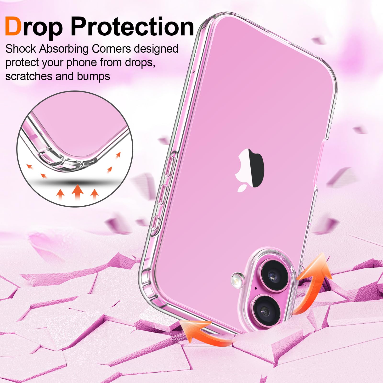 Hython Case For Iphone 16 Plus Case Clear, Anti Scratch & Non Slip Soft Tpu Thin Slim Fit Transparent Shockproof Protective Phon